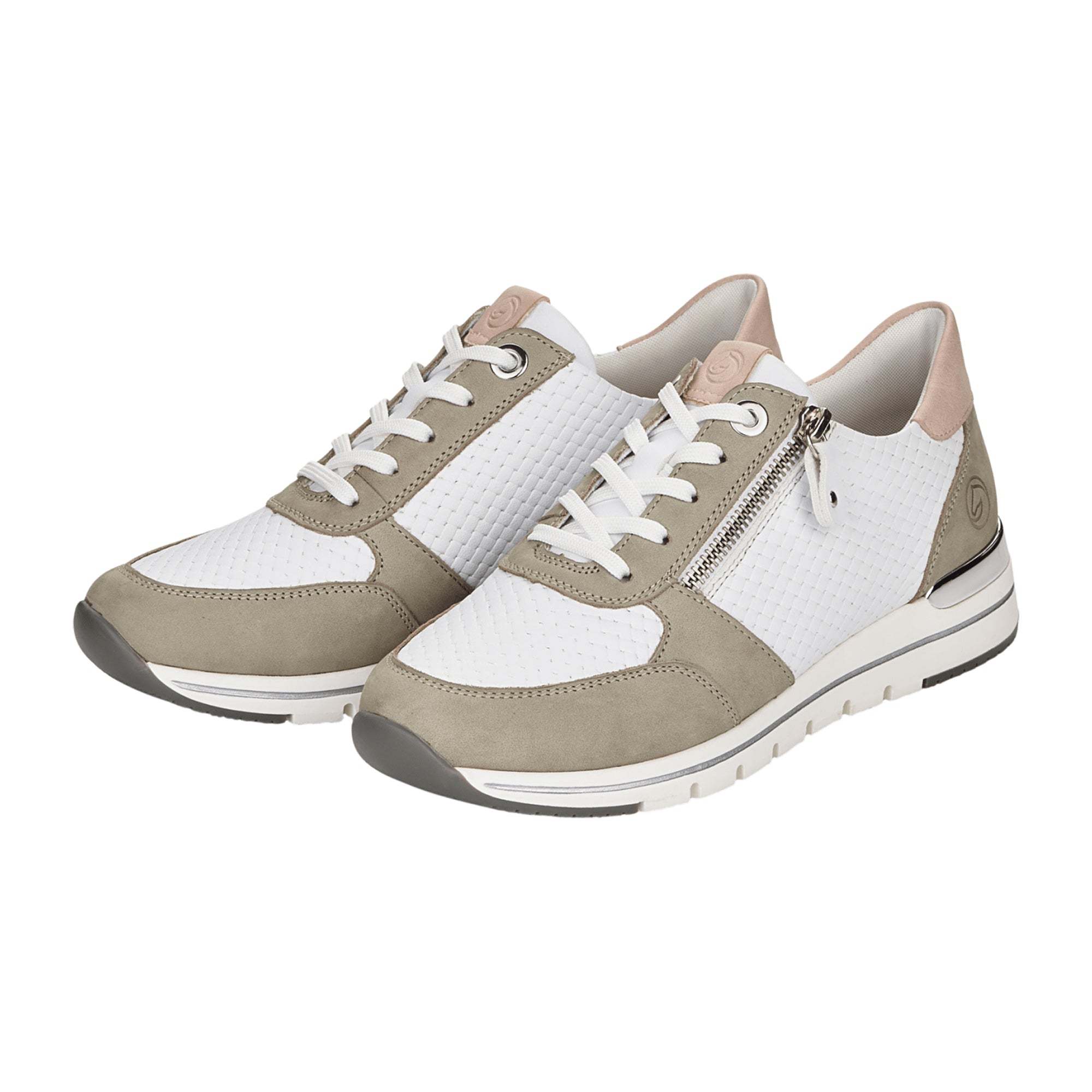 Remonte Women's White Casual Shoes Leather Mix with Removable Insole