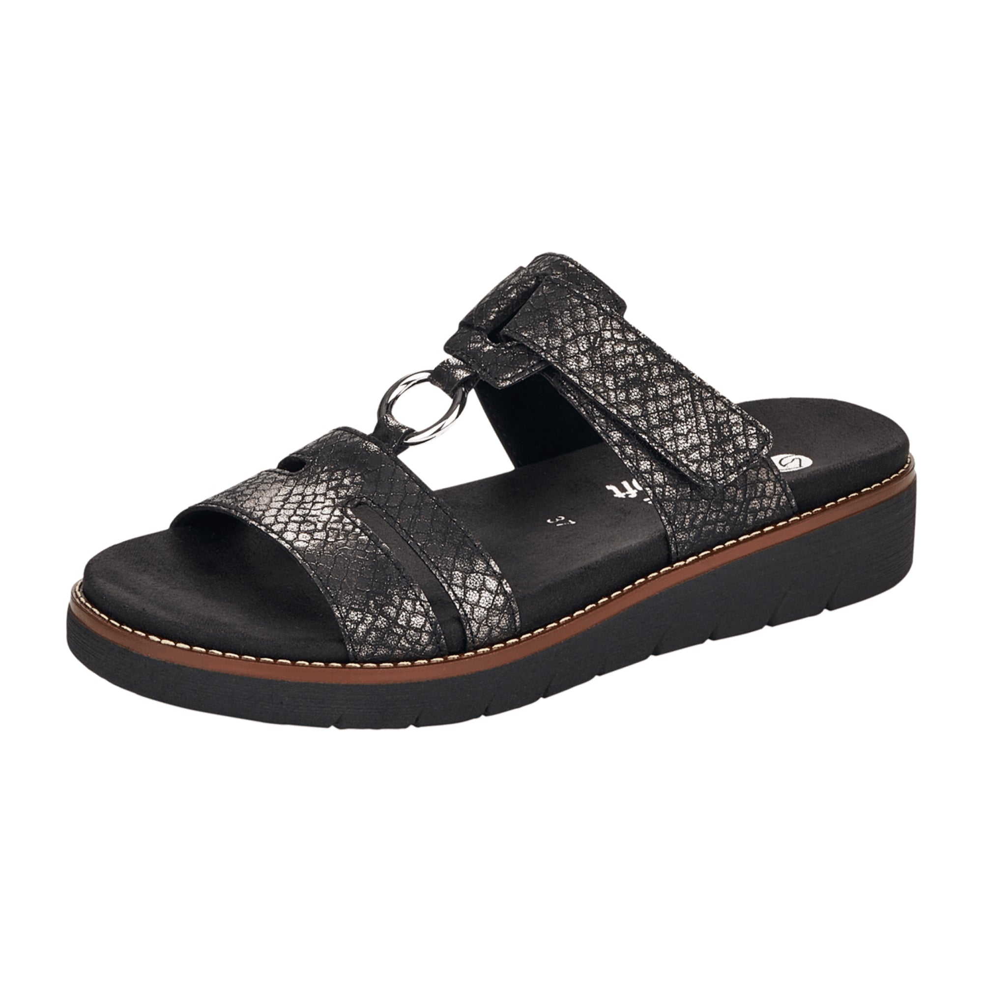 Remonte Comfortable Women's Black Slip-On Sandals