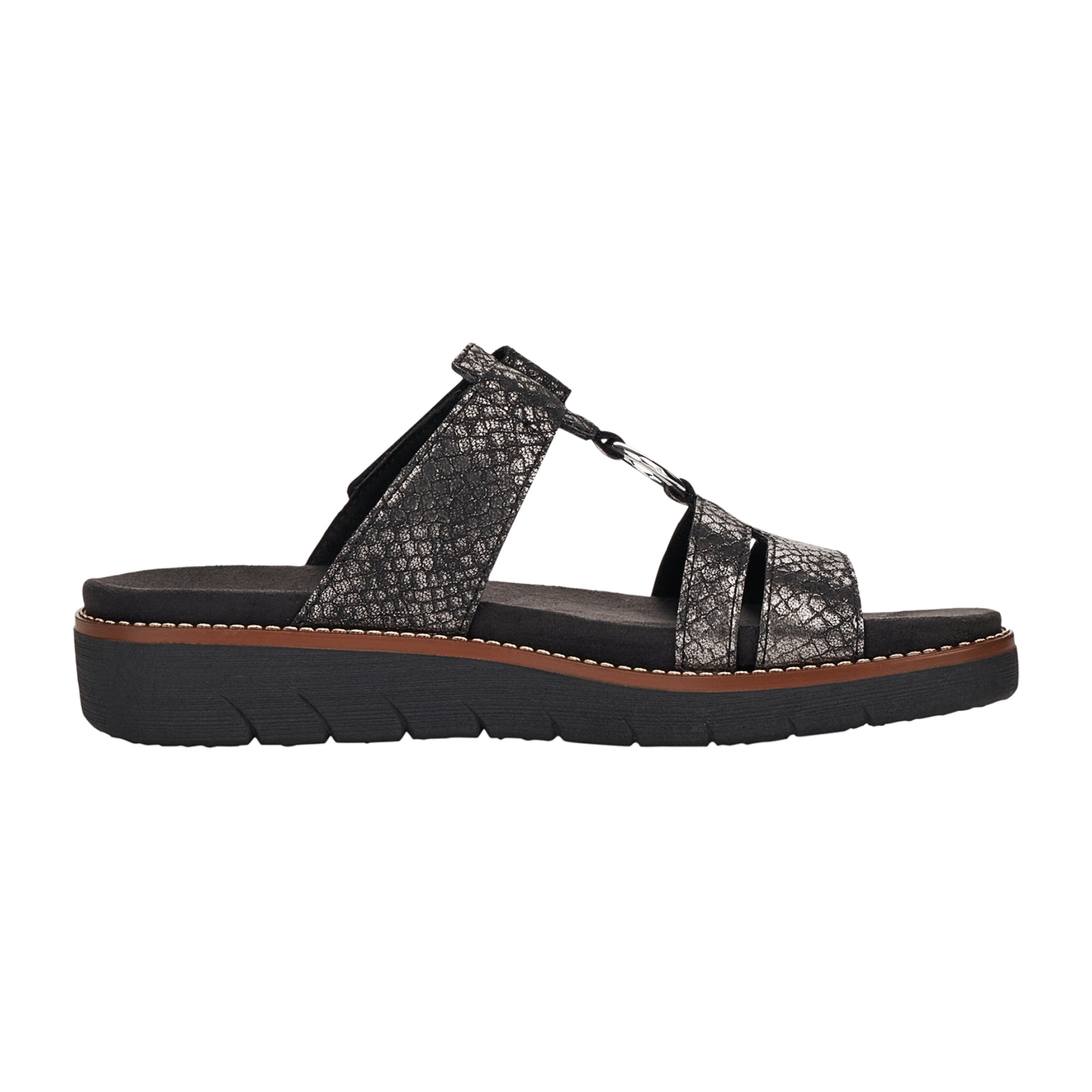 Remonte Comfortable Women's Black Slip-On Sandals