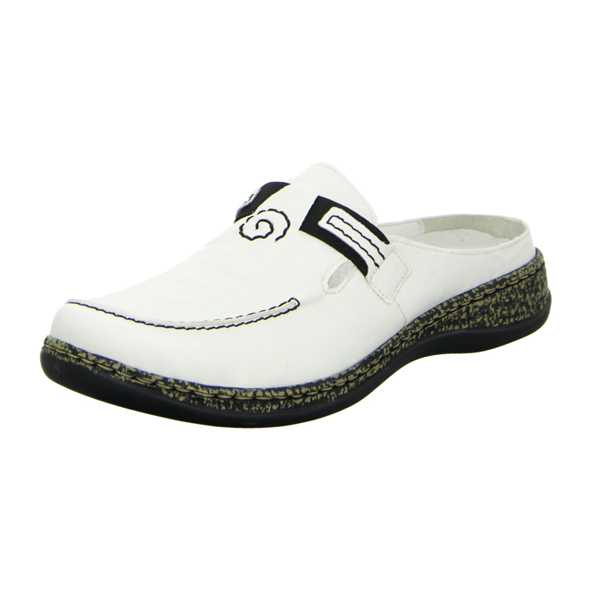 Rieker Women's White Clogs Comfortable Slip-On Synthetic Sole Casual Shoes