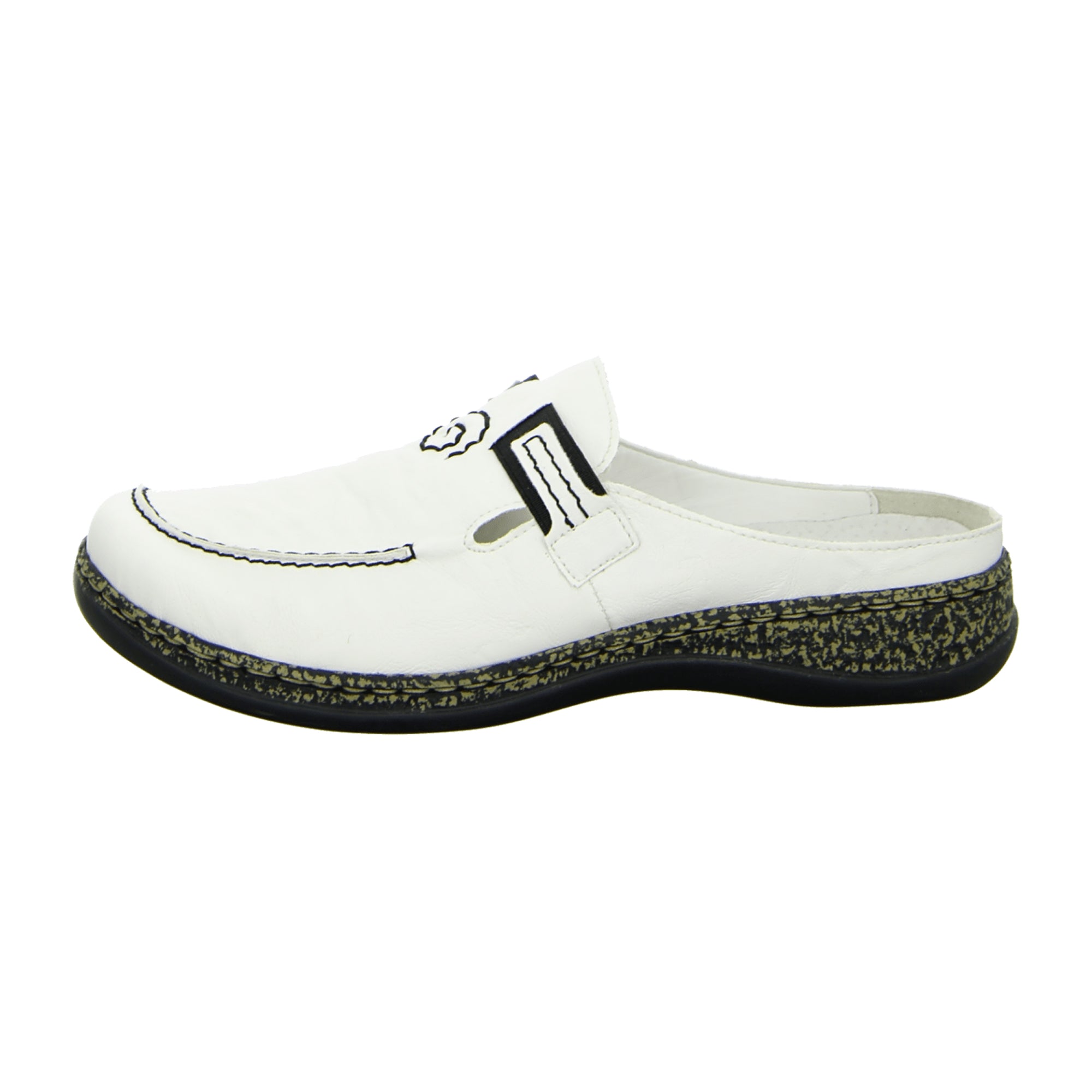 Rieker Women's White Clogs Comfortable Slip-On Synthetic Sole Casual Shoes