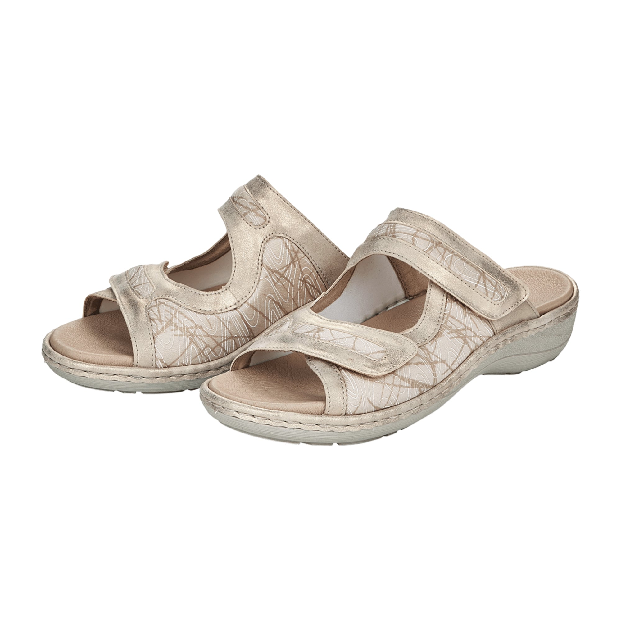 Remonte Comfortable Beige Slip-On Sandals for Women