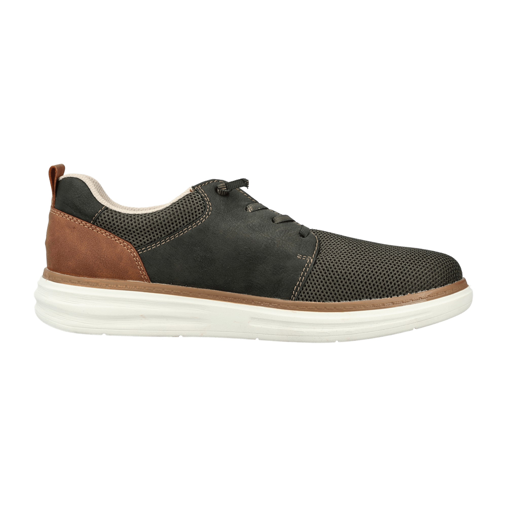 Rieker B6322 Green Men's Shoes with Lace-Up Closure Flat Heel