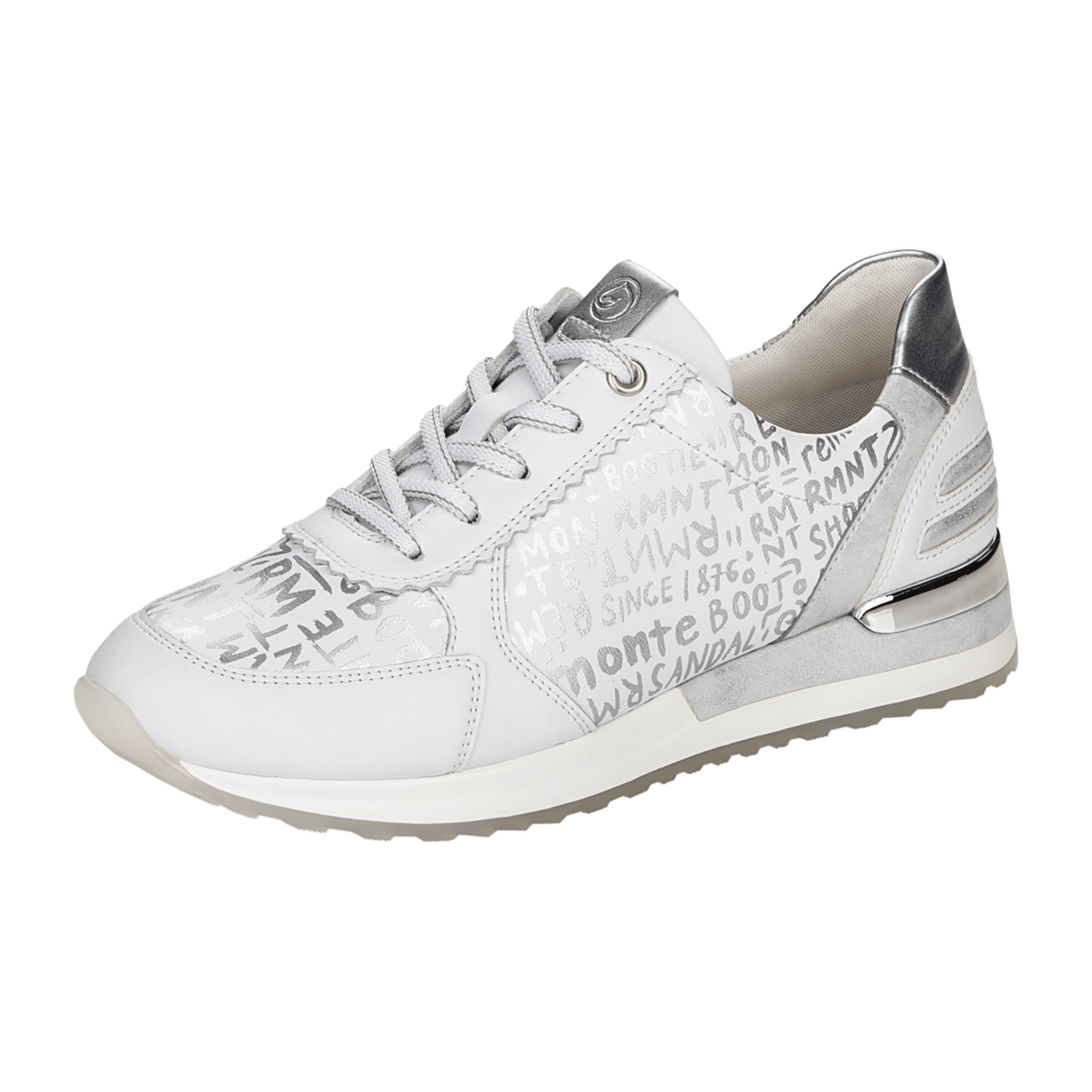 Remonte White Sneakers with Cushioned Insole and Breathable Microvelour Lining