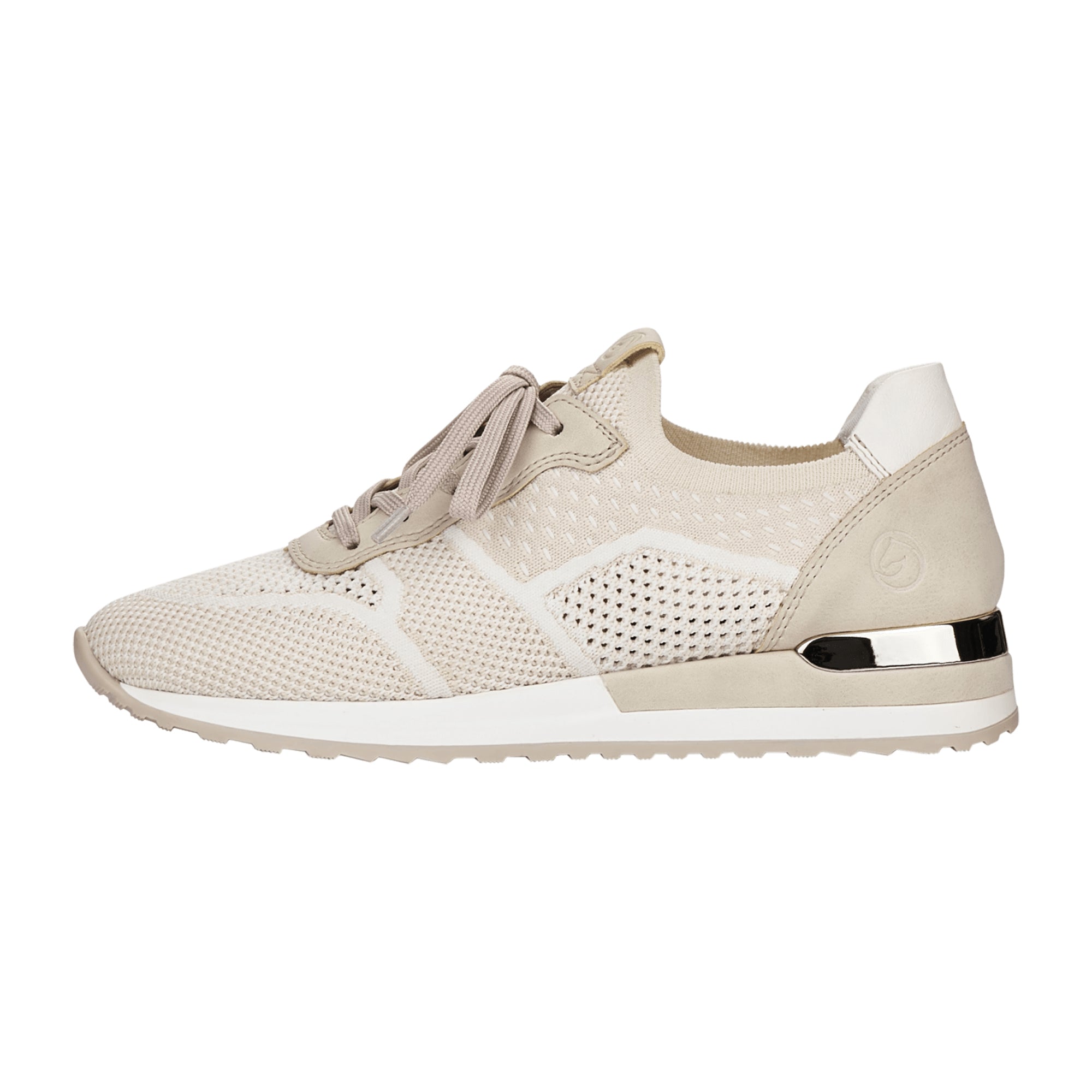 Remonte Beige Low Sneaker for Women Slip-On Textile Synthetic Comfort Shoe