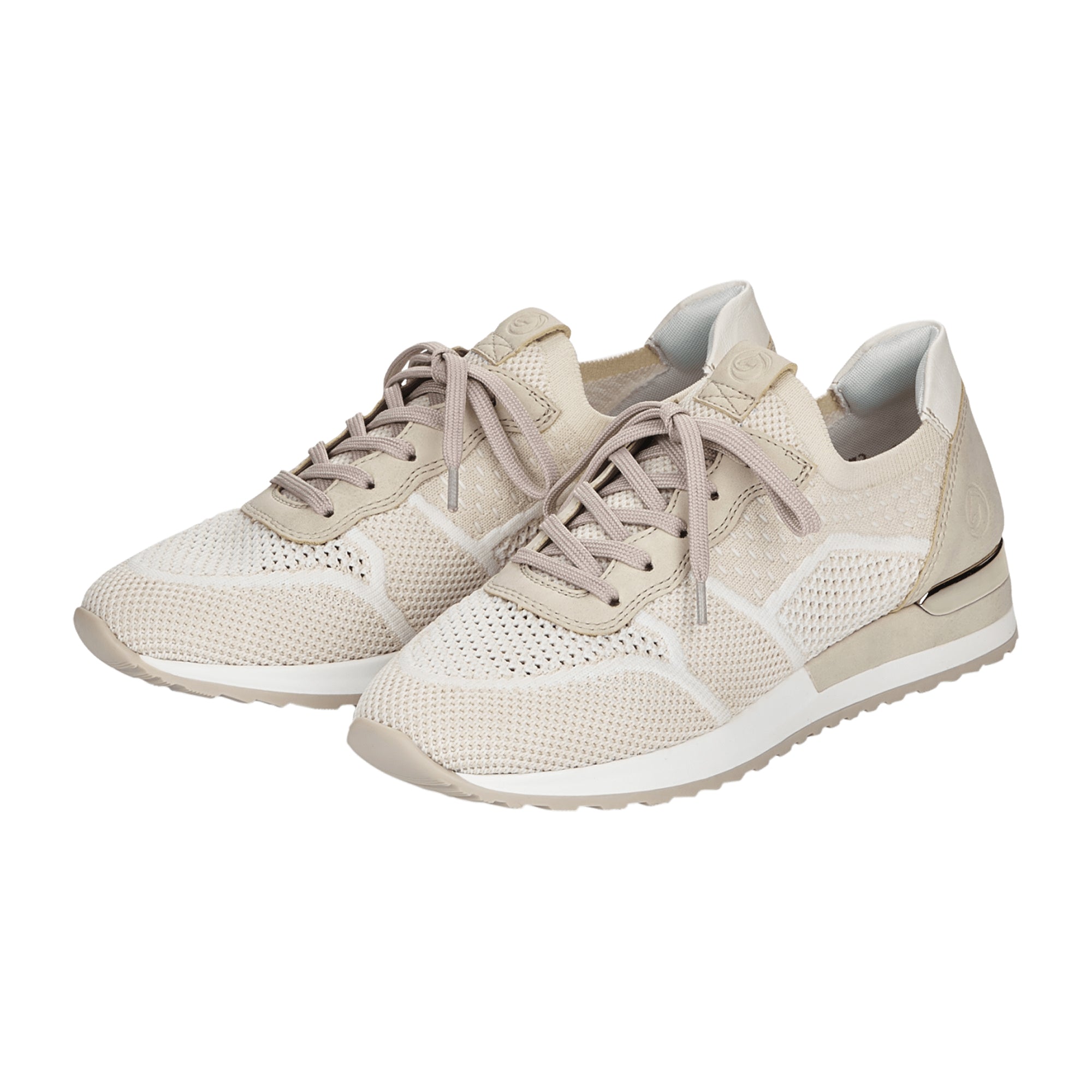 Remonte Beige Low Sneaker for Women Slip-On Textile Synthetic Comfort Shoe