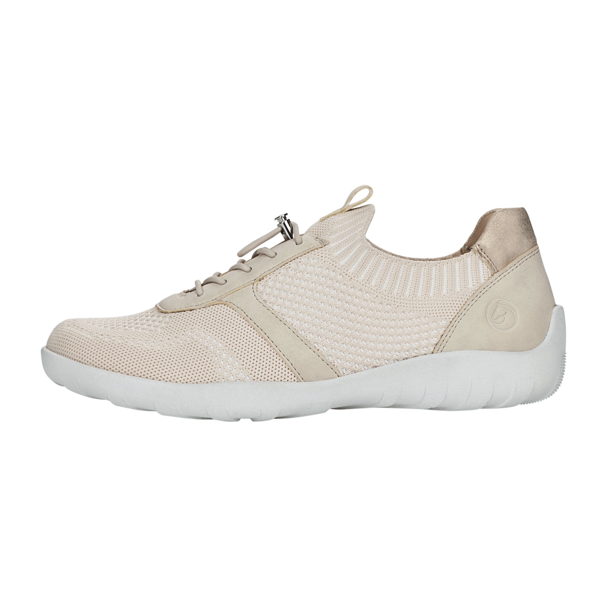 Remonte Beige Women's Sneakers with Quick Fastening and Low Heel