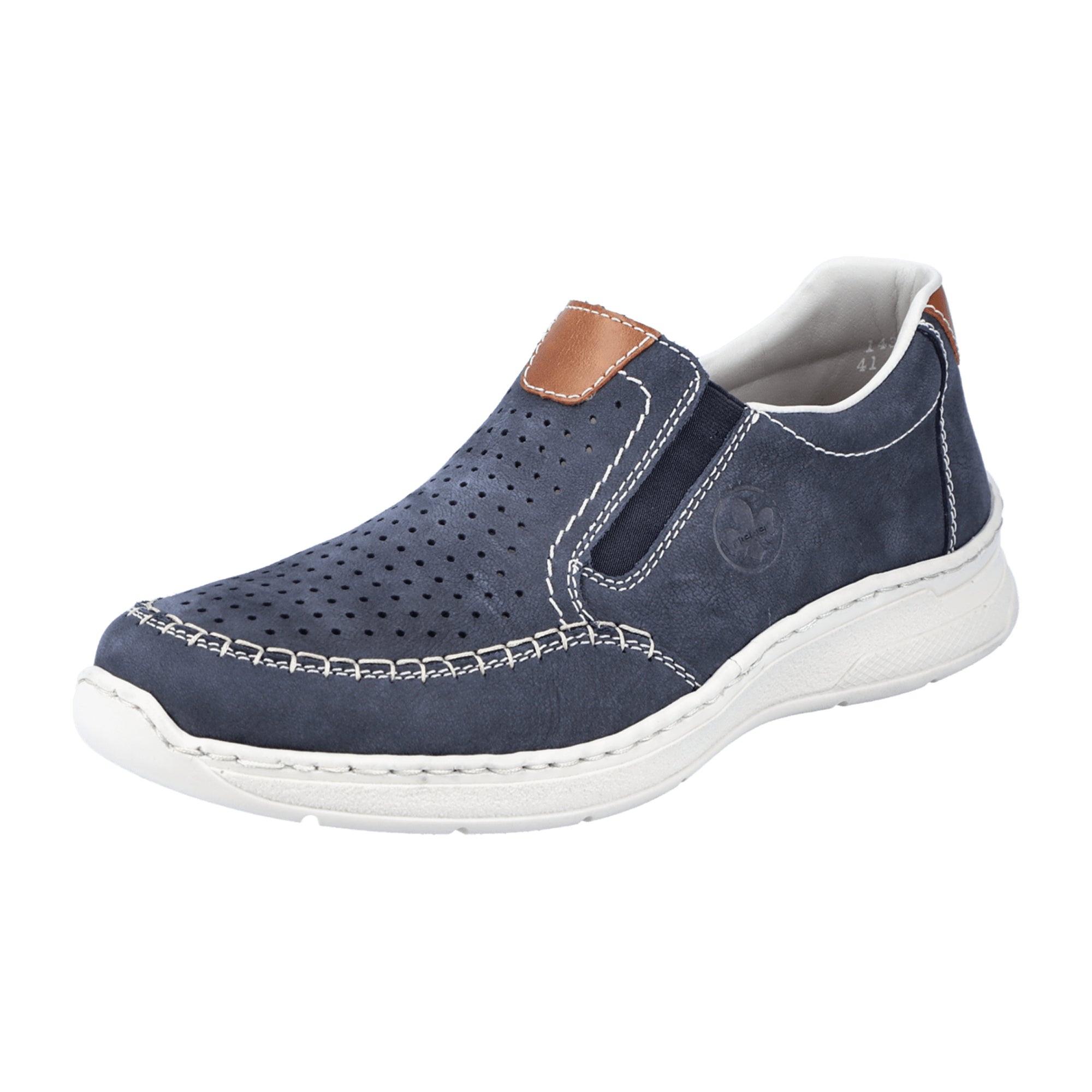 Rieker Men's Blue Slip-On Shoes Comfortable Synthetic Upper Fast Shipping