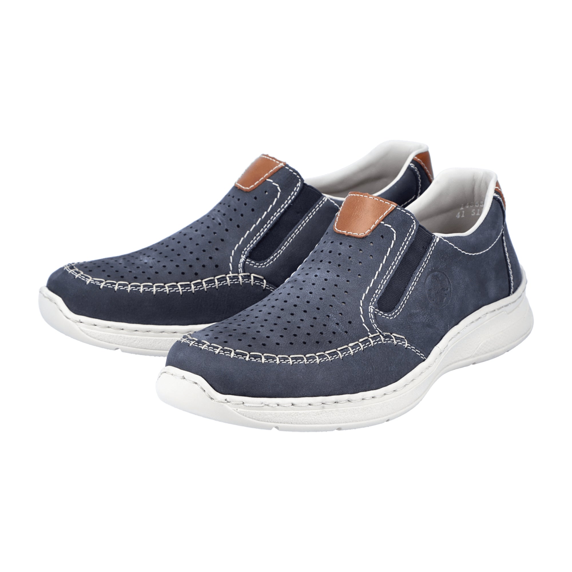 Rieker Men's Blue Slip-On Shoes Comfortable Synthetic Upper Fast Shipping