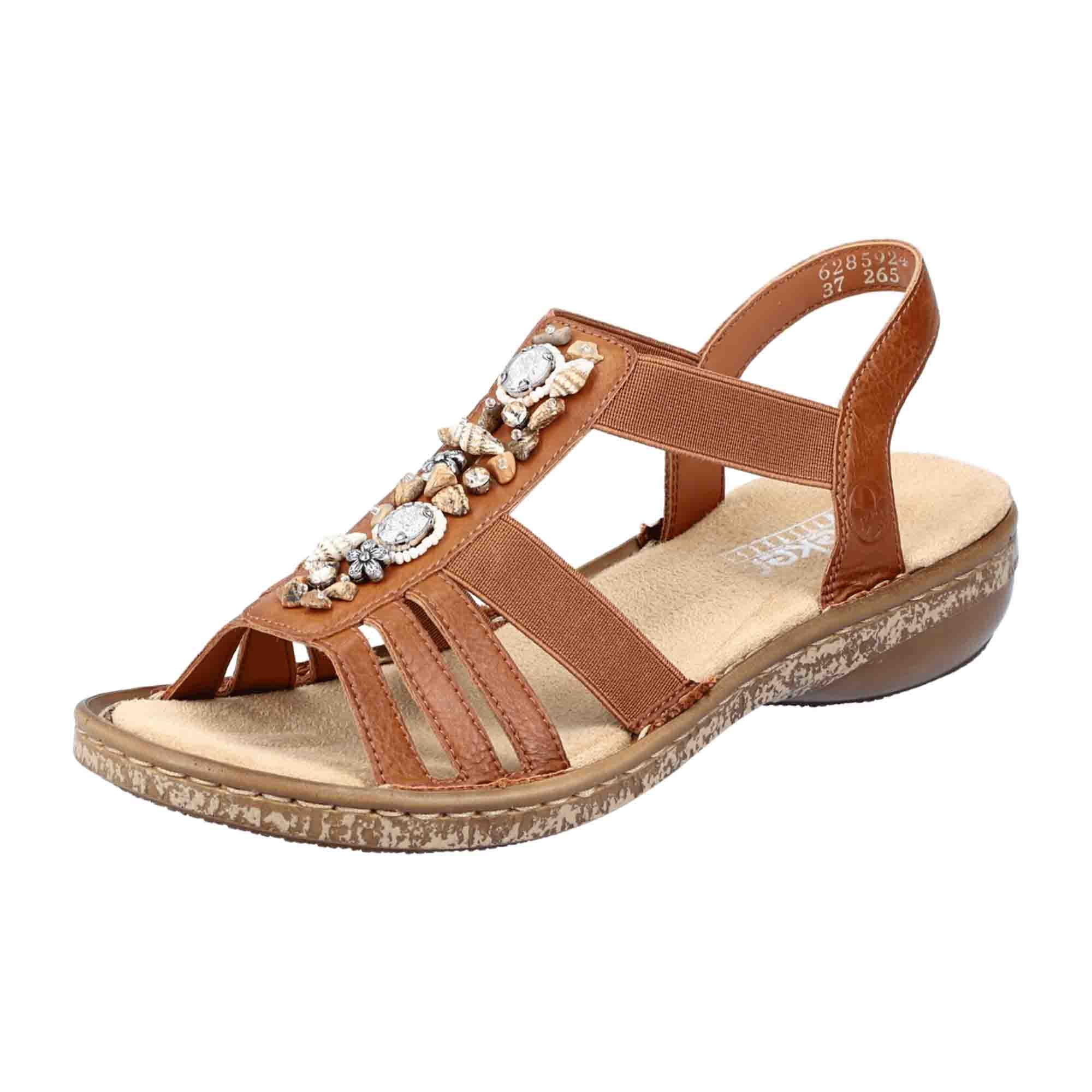 Rieker FSK Women's Brown Sandals Comfortable Synthetic Strappy Design