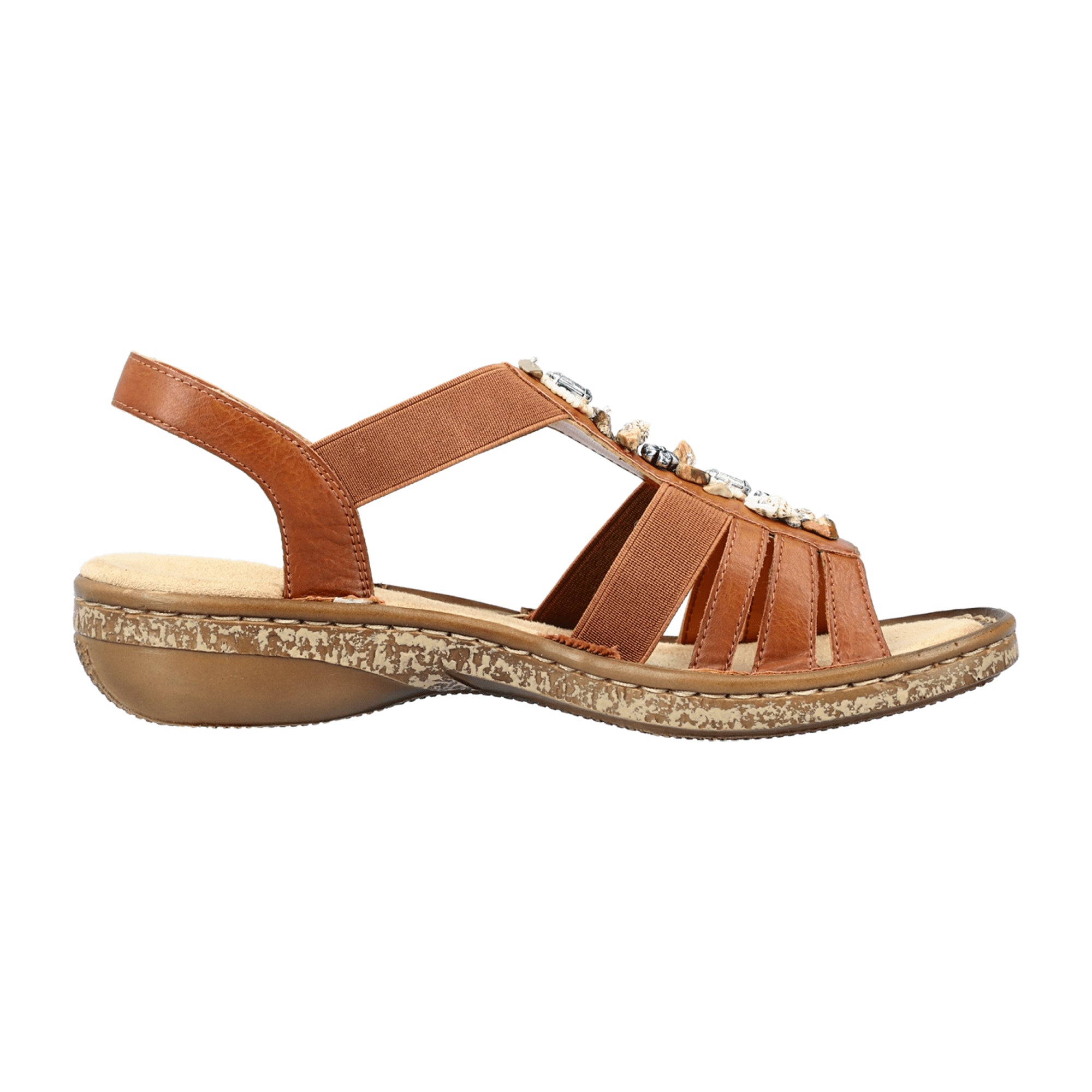 Rieker FSK Women's Brown Sandals Comfortable Synthetic Strappy Design