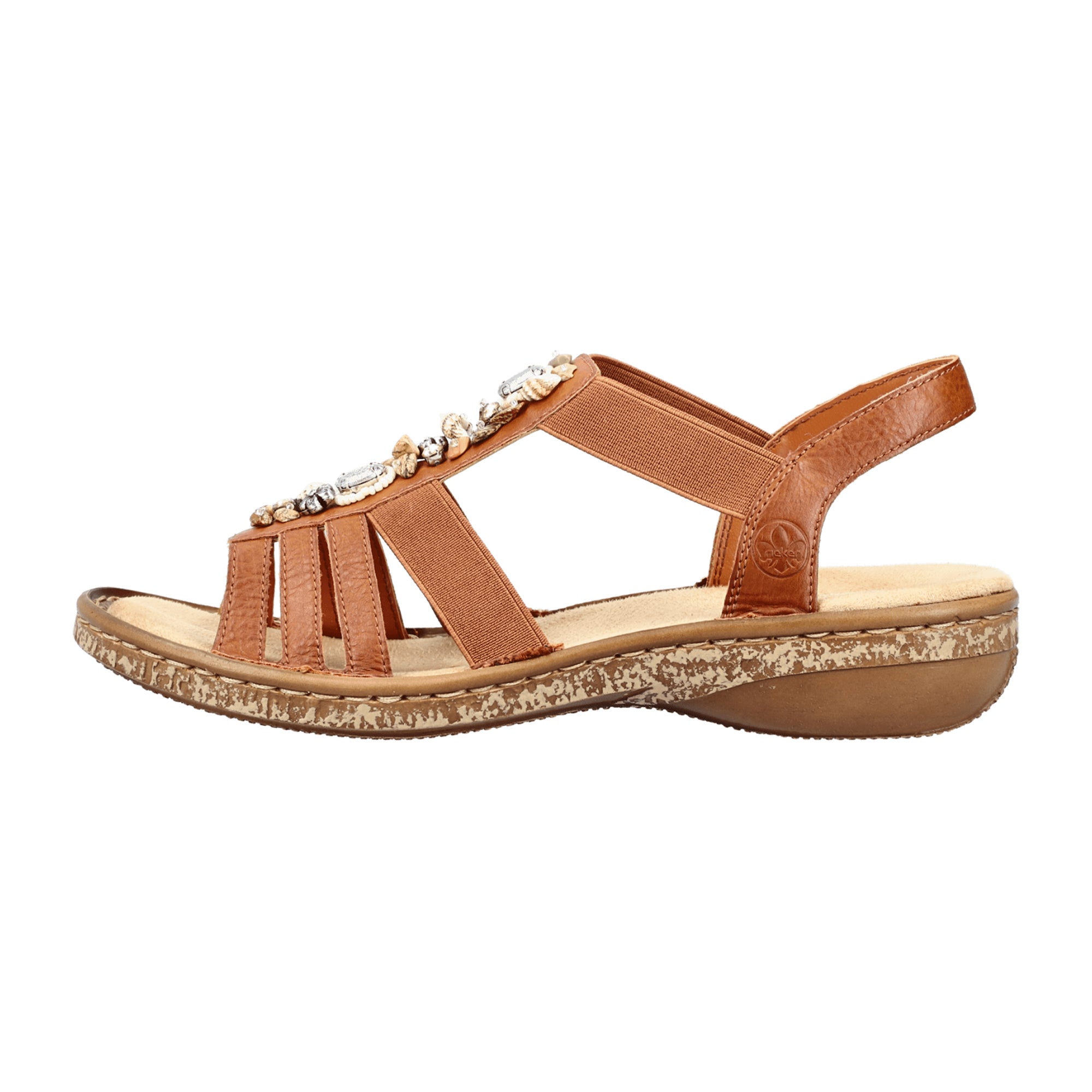 Rieker FSK Women's Brown Sandals Comfortable Synthetic Strappy Design