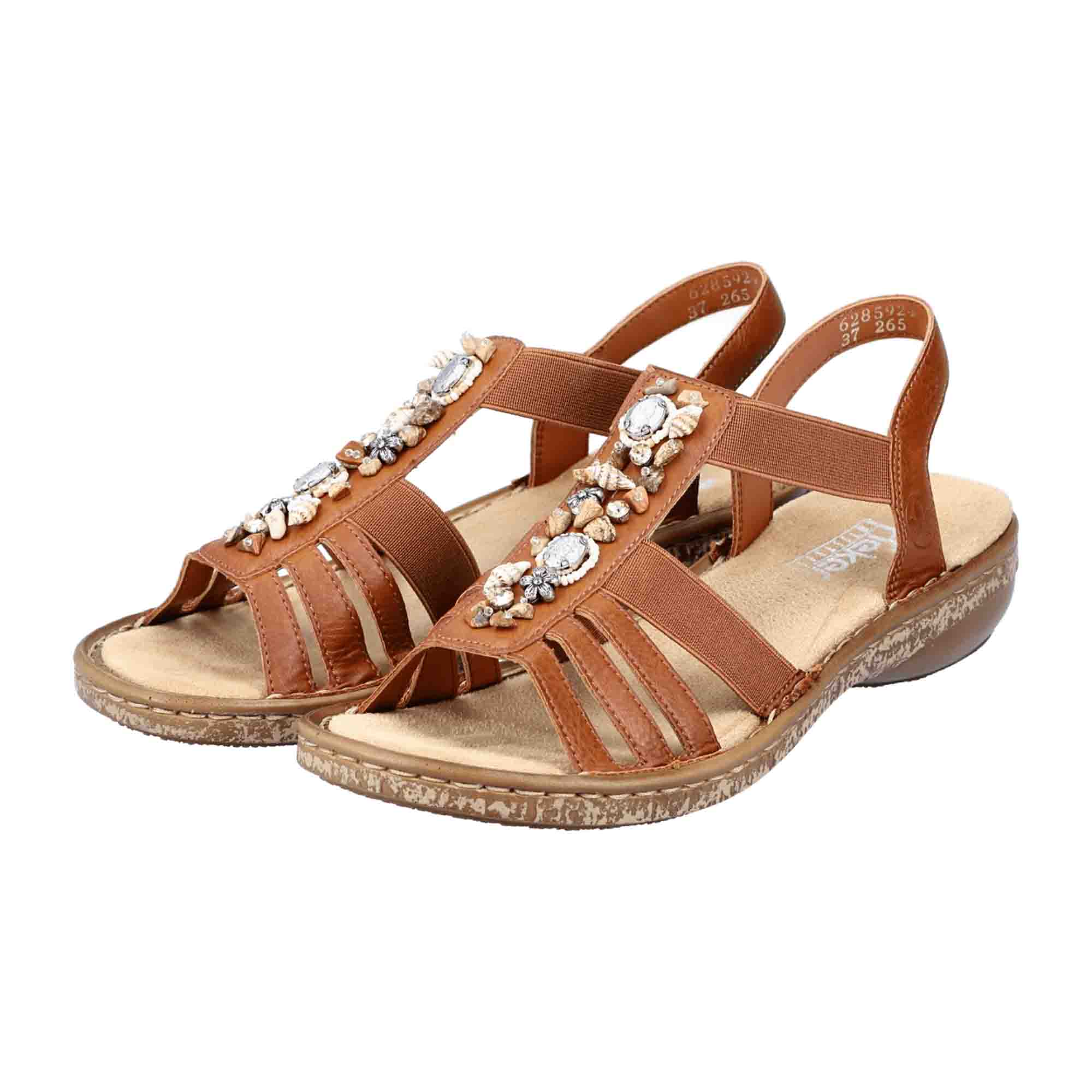 Rieker FSK Women's Brown Sandals Comfortable Synthetic Strappy Design