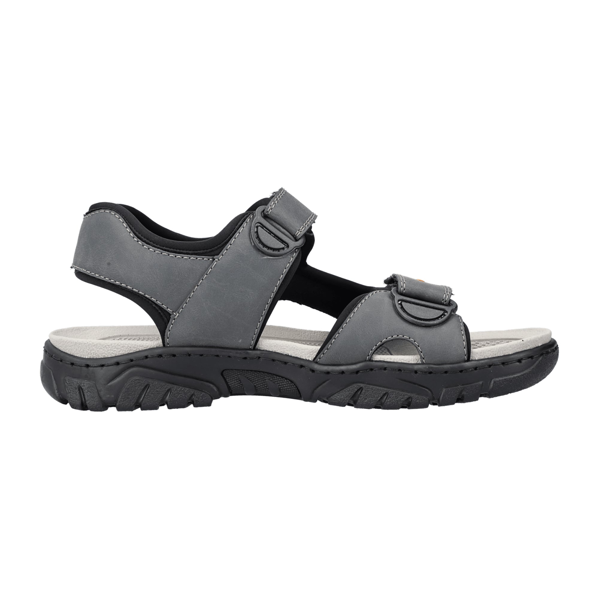 Rieker Gray Sandalette with Velcro Strap Comfortable Trekking Sandals for Women