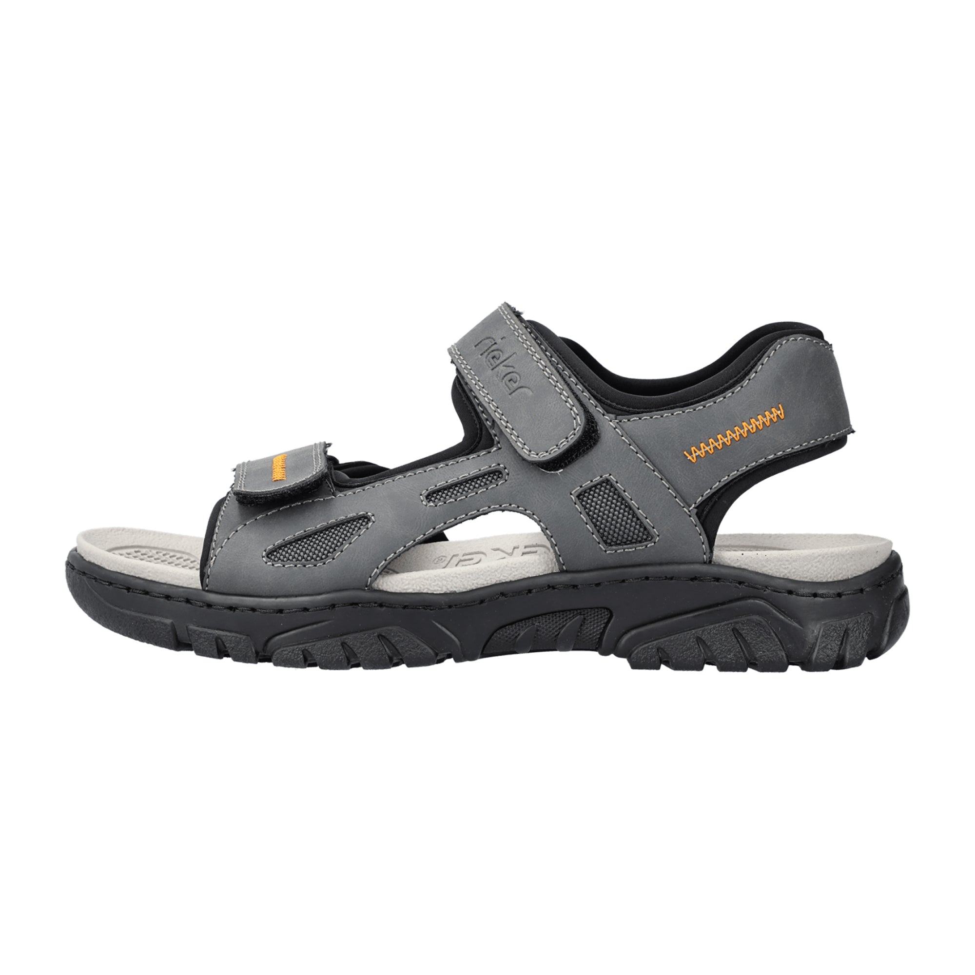 Rieker Gray Sandalette with Velcro Strap Comfortable Trekking Sandals for Women