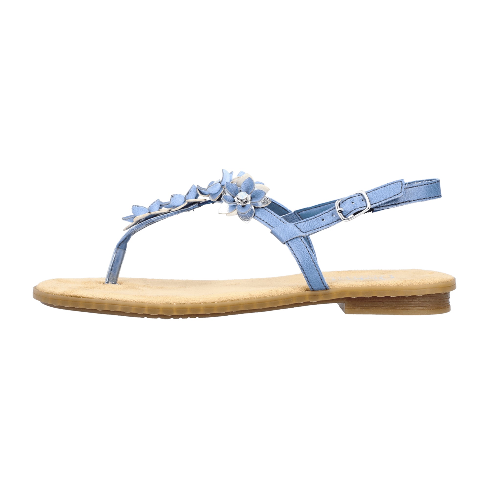 Rieker Women's Blue Sandals Trendy Comfortable Flat Open Toe Spring Summer