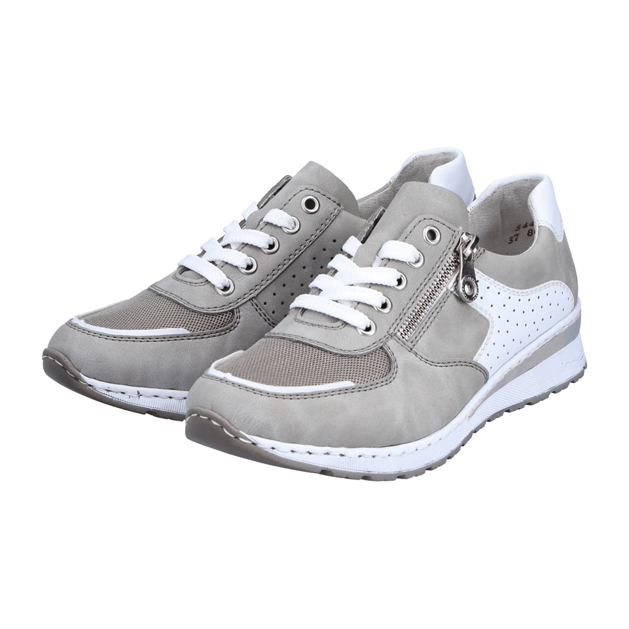 Rieker Antistress Women's Gray Shoes with Removable Insole and Zipper Closure