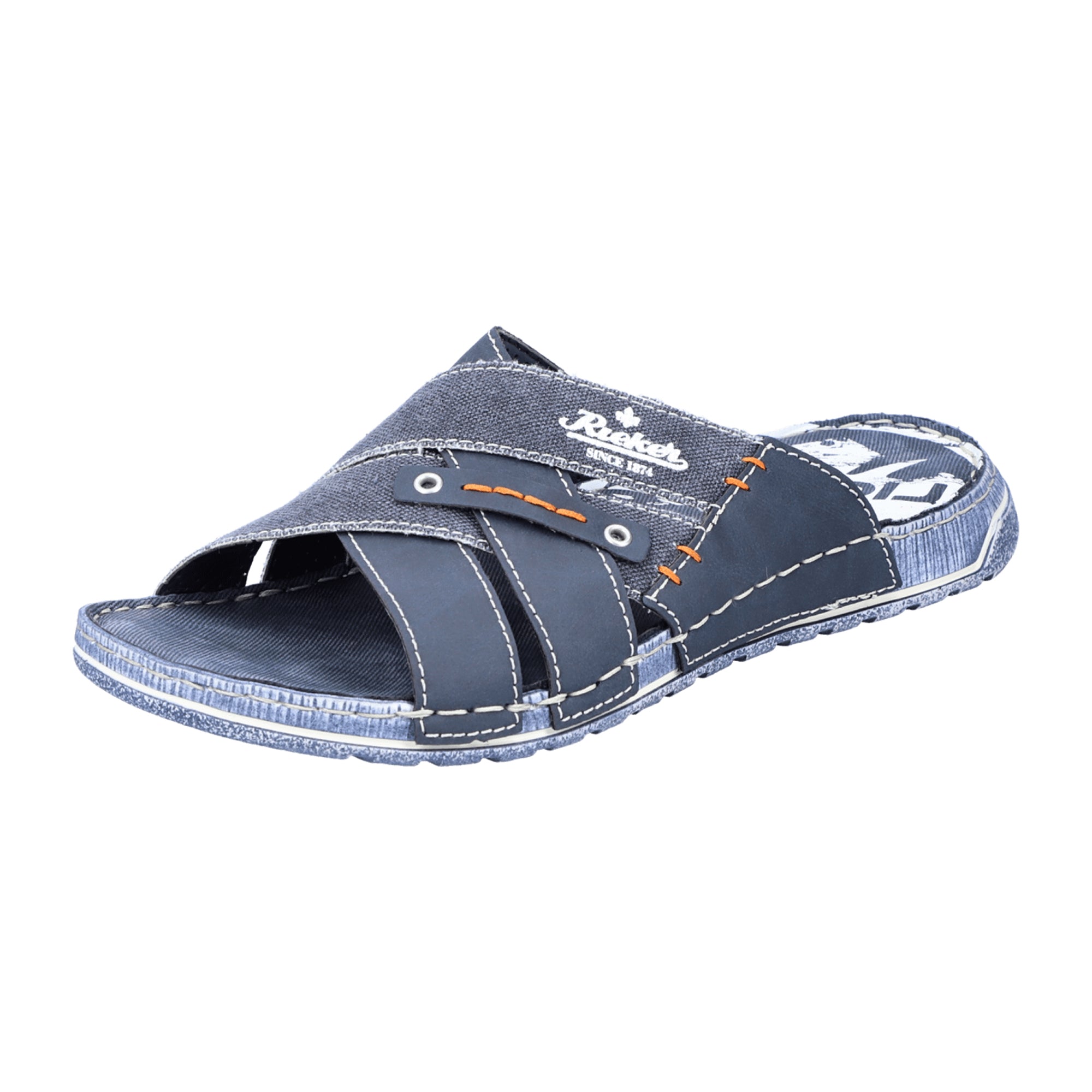 Rieker FSK Men's Blue Slip-On Sandals Comfortable Shock Absorbing Wide Fit