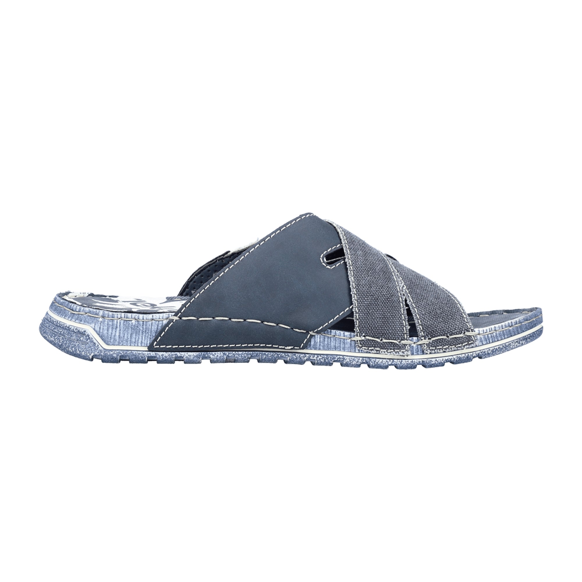 Rieker FSK Men's Blue Slip-On Sandals Comfortable Shock Absorbing Wide Fit