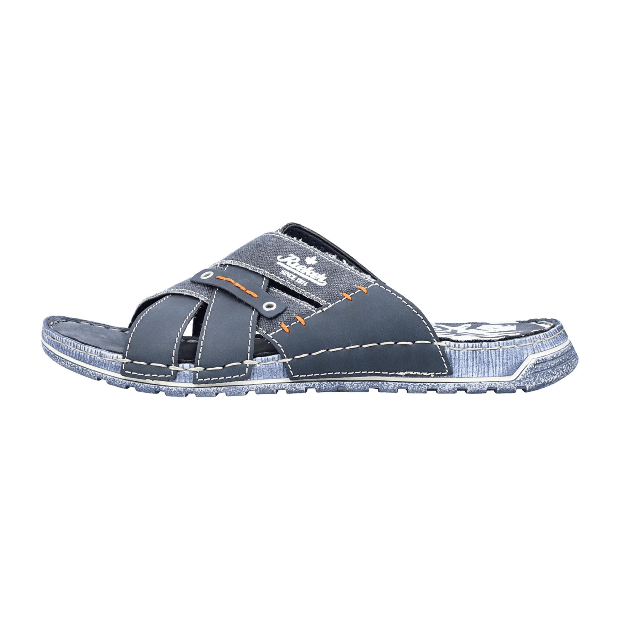 Rieker FSK Men's Blue Slip-On Sandals Comfortable Shock Absorbing Wide Fit