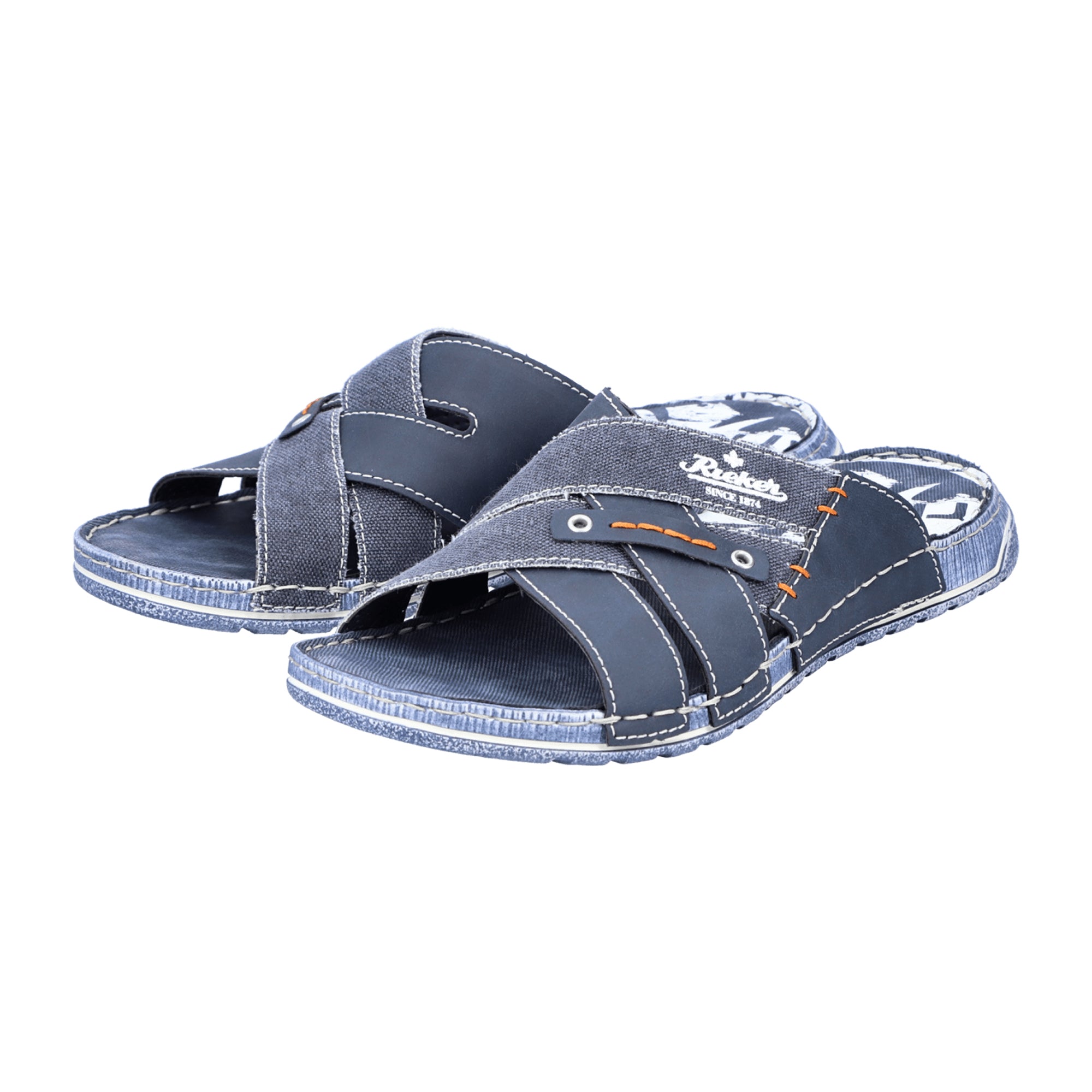Rieker FSK Men's Blue Slip-On Sandals Comfortable Shock Absorbing Wide Fit