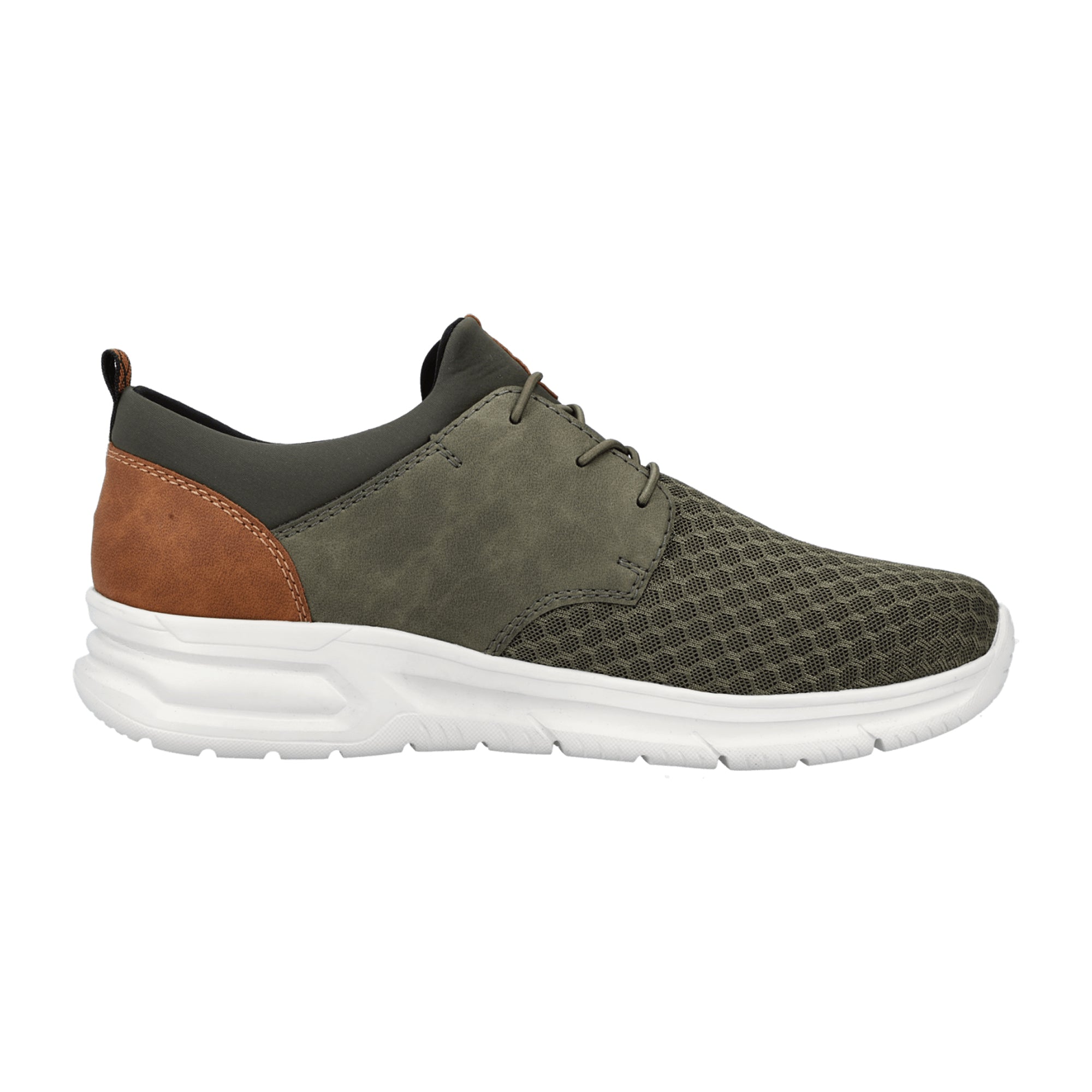 Rieker Men's Green Slip-On Shoes with Elastic and Cushioned Sole