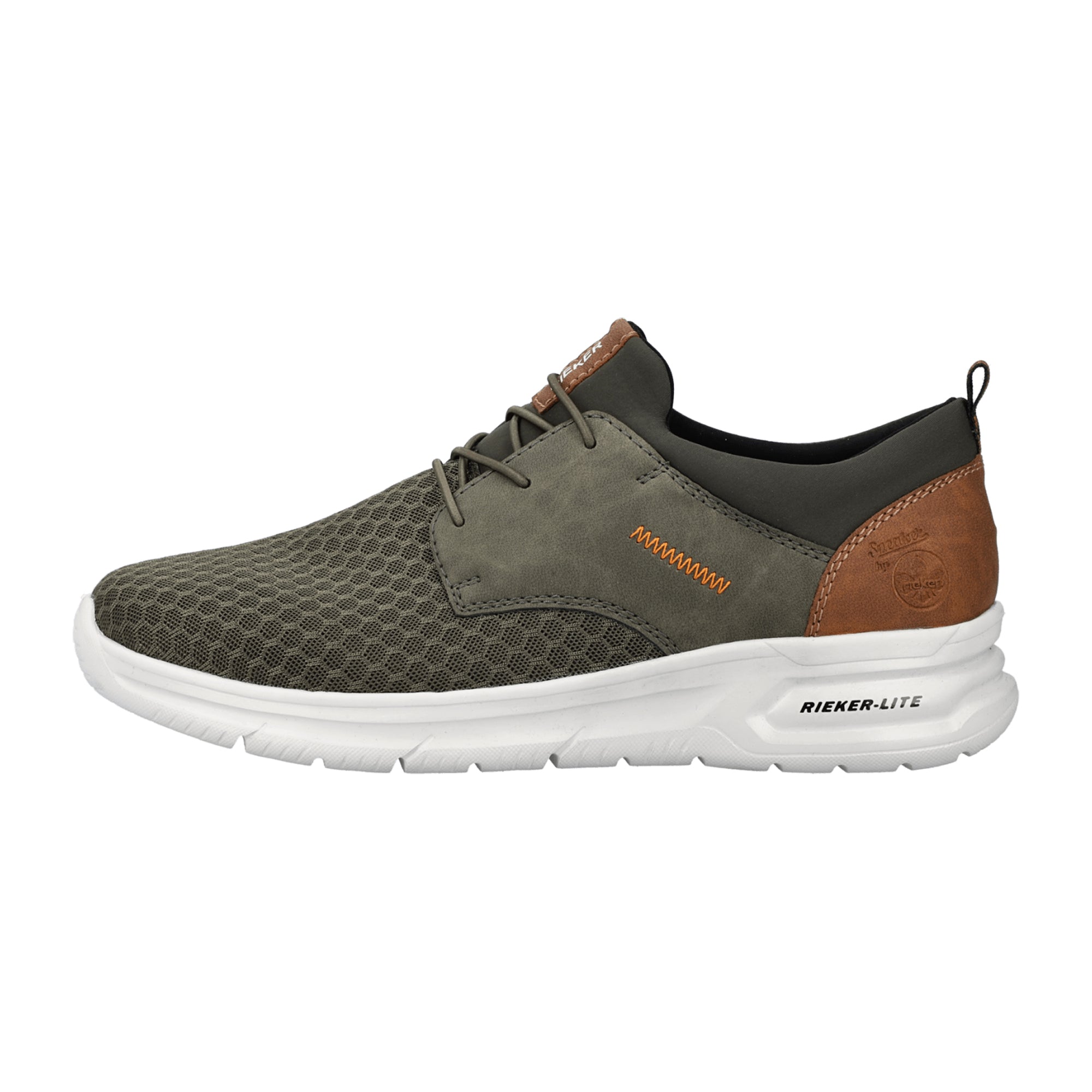 Rieker Men's Green Slip-On Shoes with Elastic and Cushioned Sole