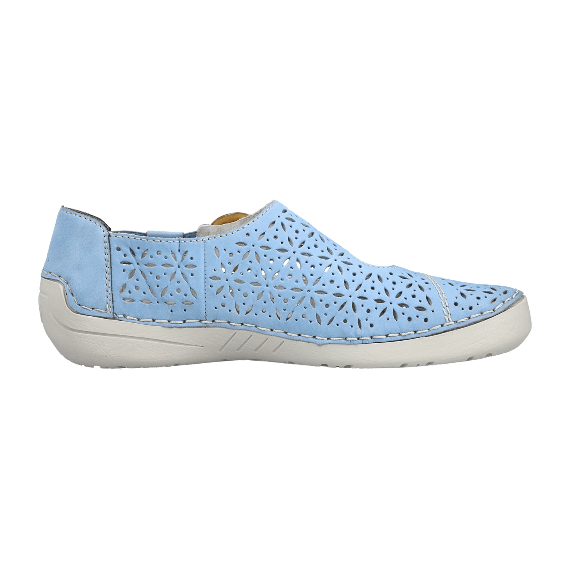 Rieker Women's Blue Slip-On Comfort Shoes with Elastic and Soft Sole