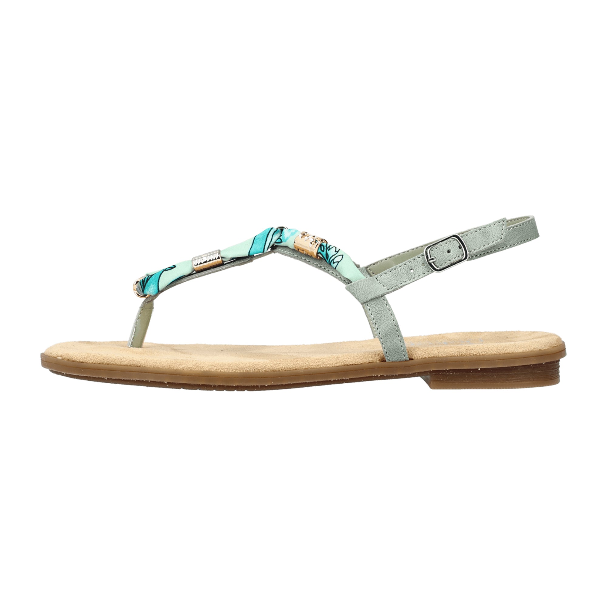 Rieker Women's Green Thong Sandals Flat Open Toe Comfortable Summer Shoes