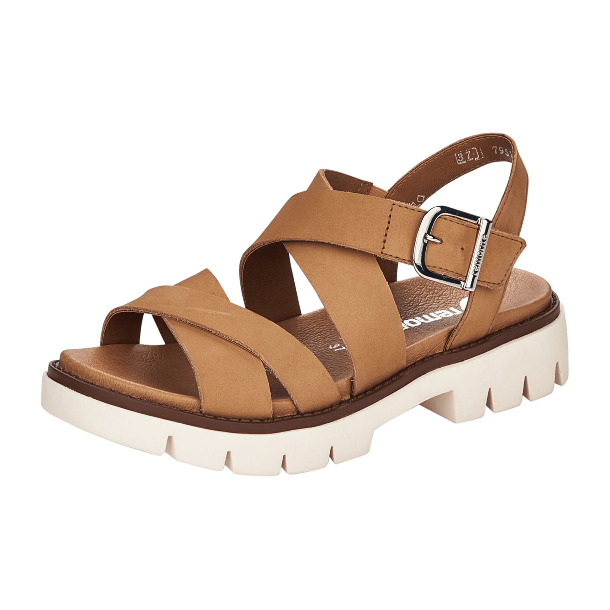 Remonte Beige Comfort Sandals for Women with Velcro Closure Spring/Summer