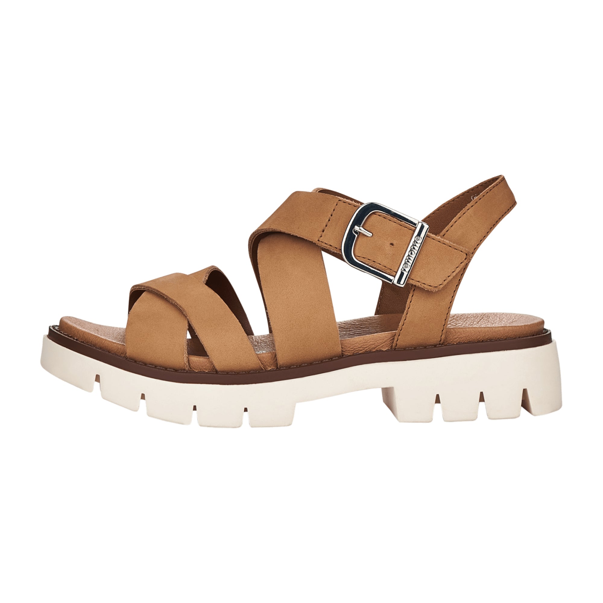 Remonte Beige Comfort Sandals for Women with Velcro Closure Spring/Summer