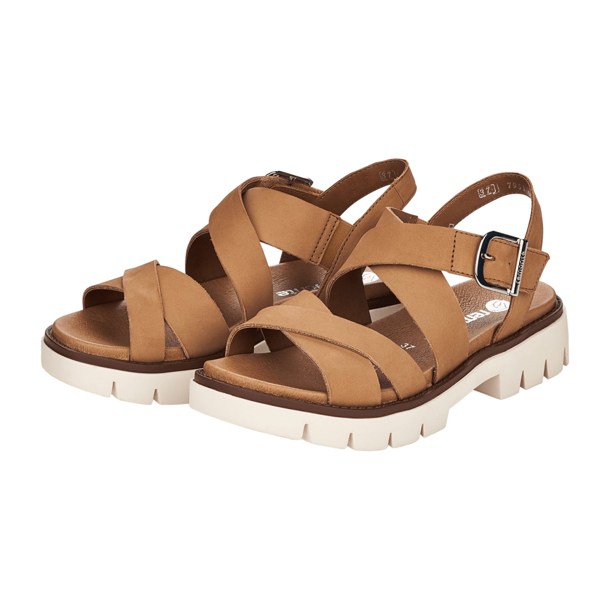 Remonte Beige Comfort Sandals for Women with Velcro Closure Spring/Summer