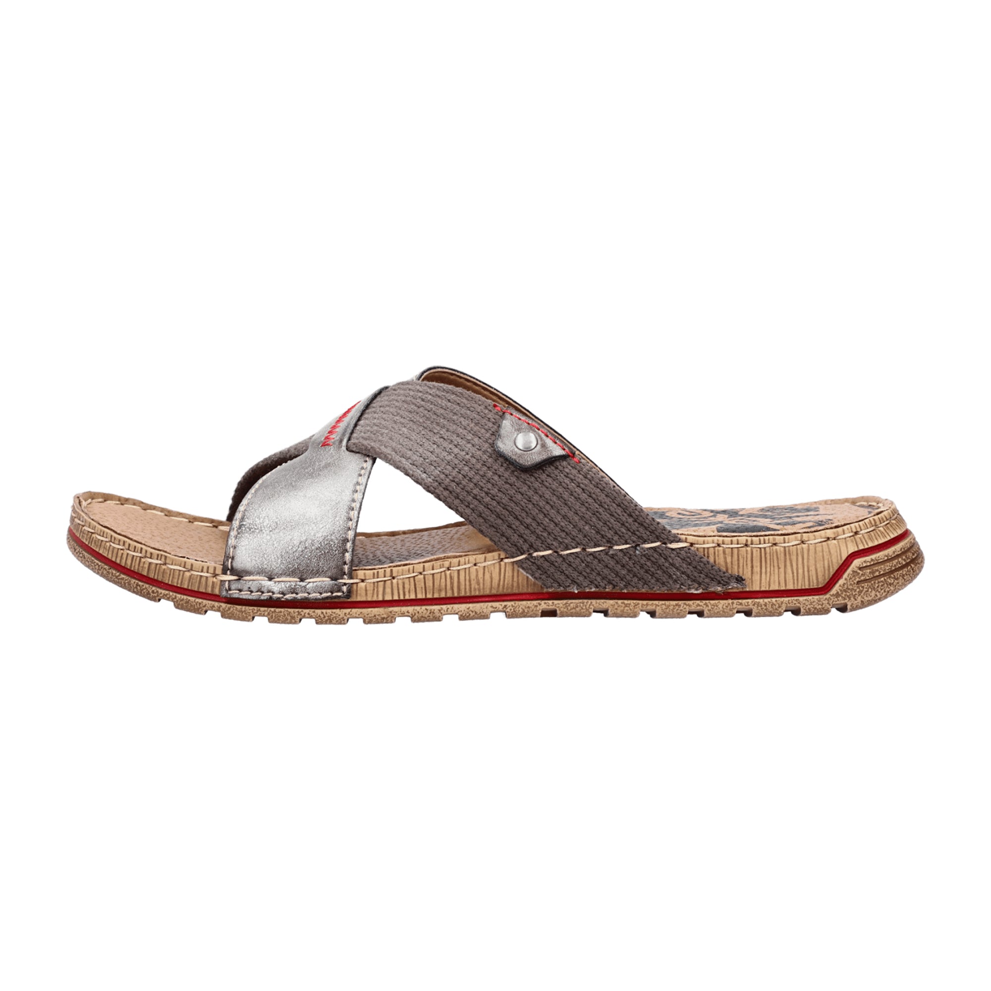 Rieker 2195925 Silver Slip-On Shoes for Spring/Summer with Wedge Heel