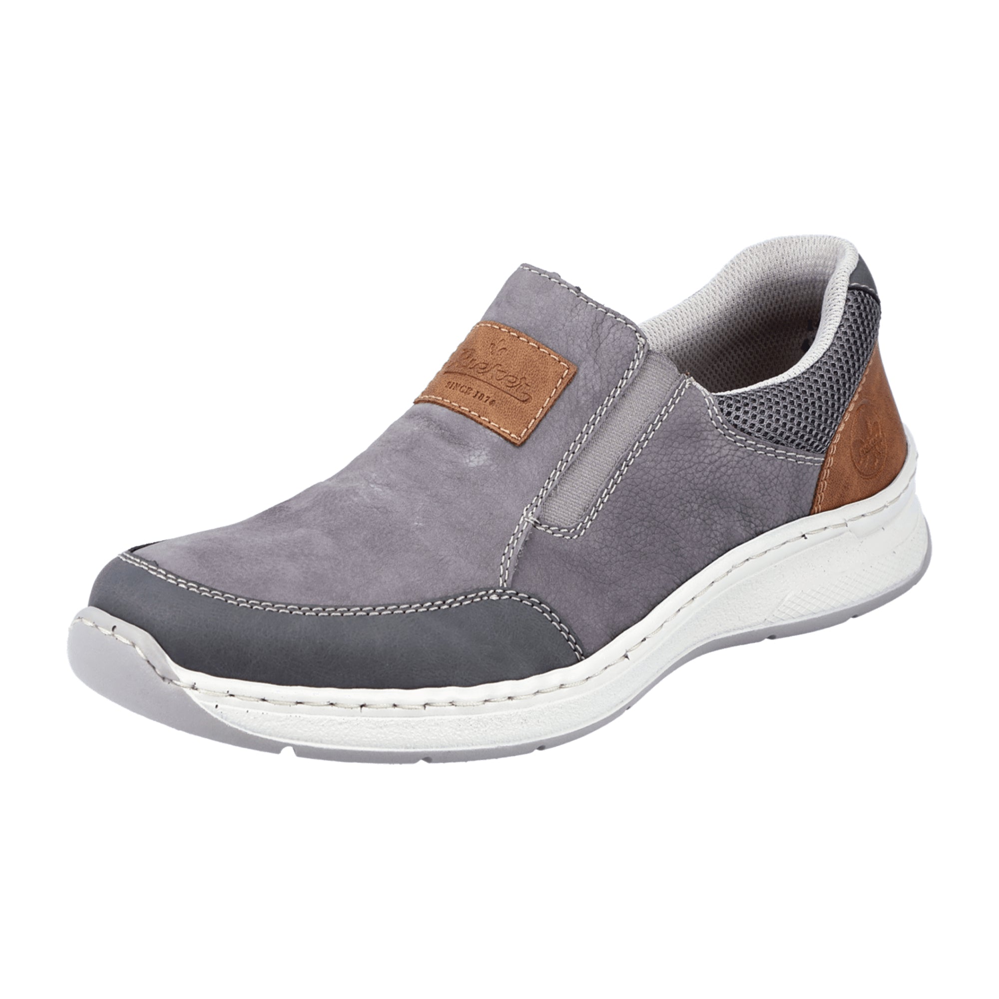 Rieker FSK Men's Gray Slip-On Shoes Comfortable Lightweight Shock Absorbing Sole