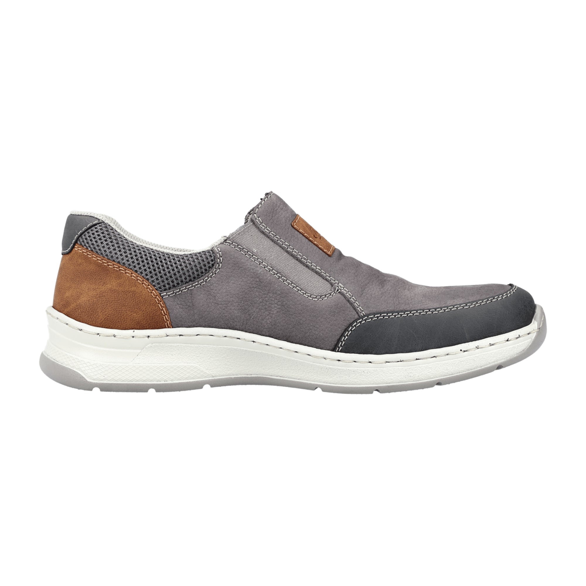 Rieker FSK Men's Gray Slip-On Shoes Comfortable Lightweight Shock Absorbing Sole