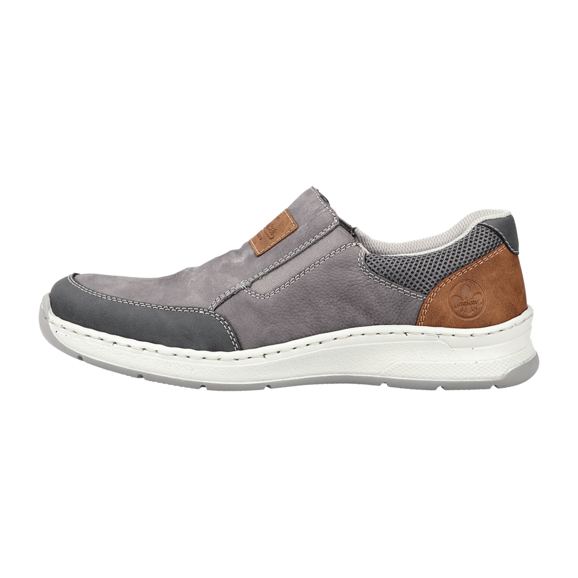 Rieker FSK Men's Gray Slip-On Shoes Comfortable Lightweight Shock Absorbing Sole