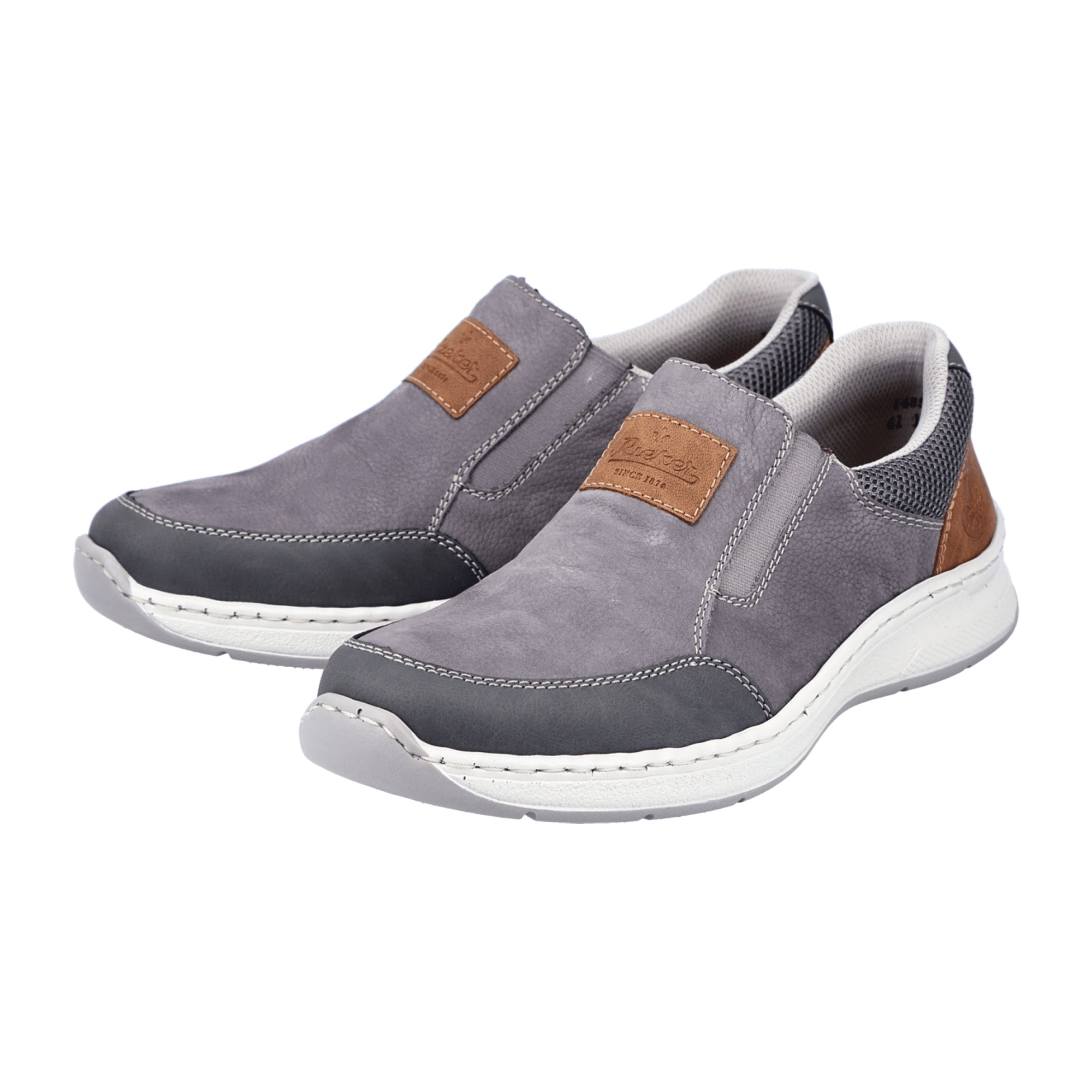 Rieker FSK Men's Gray Slip-On Shoes Comfortable Lightweight Shock Absorbing Sole