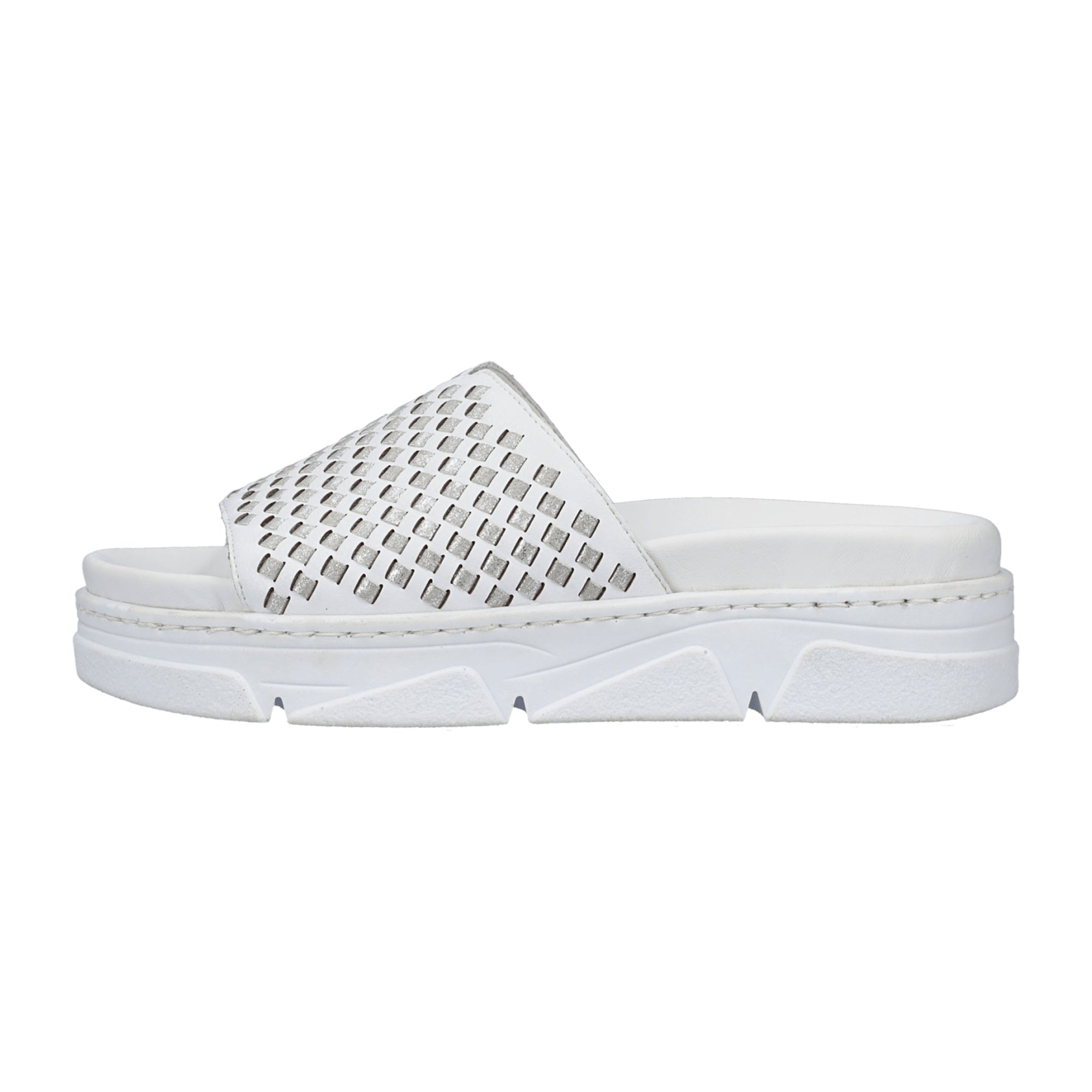 Rieker Women's White Slip-On Shoes Comfortable Synthetic Spring Summer