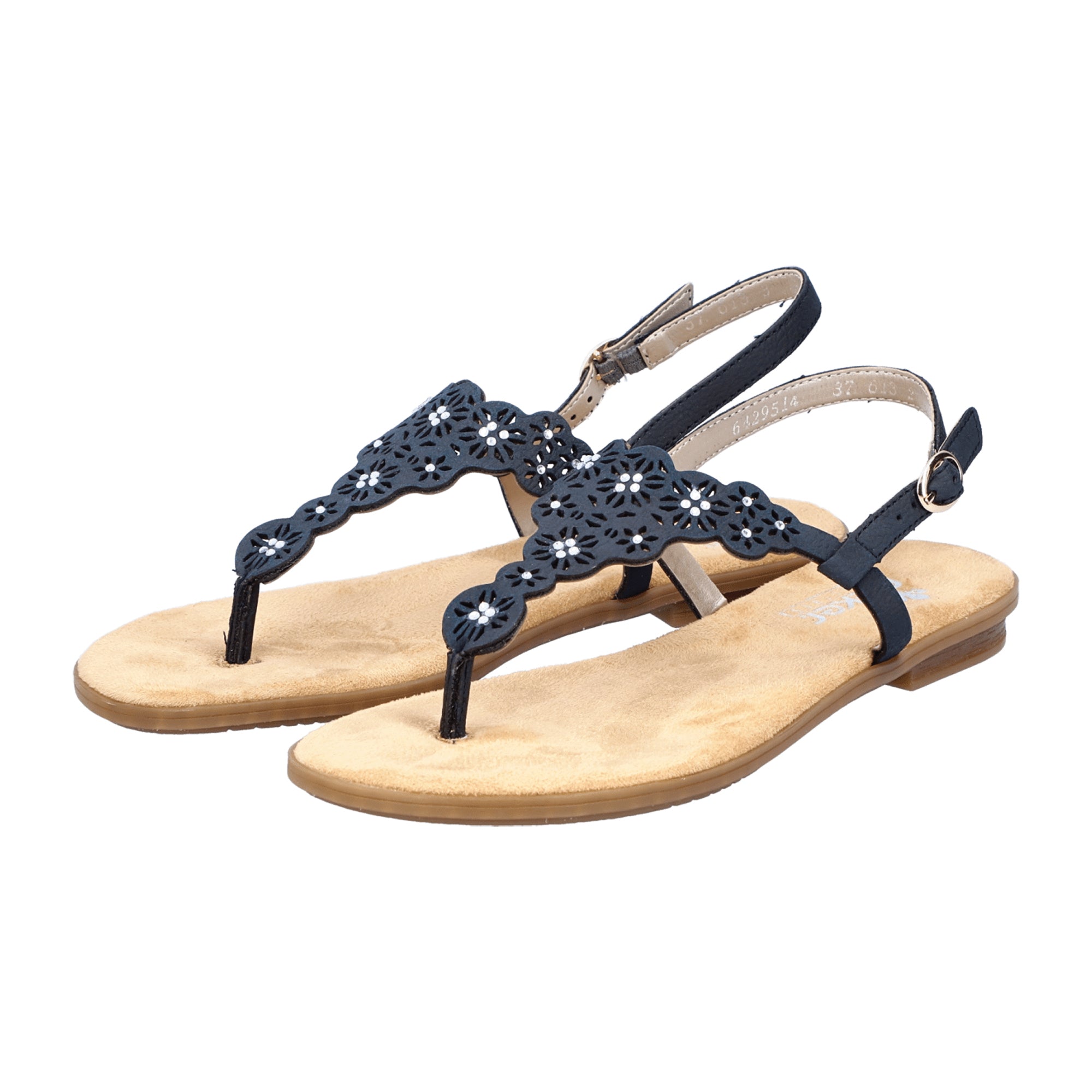 Rieker FSK Blue Women's Sandals with Buckle and Elastic Strap for Spring/Summer