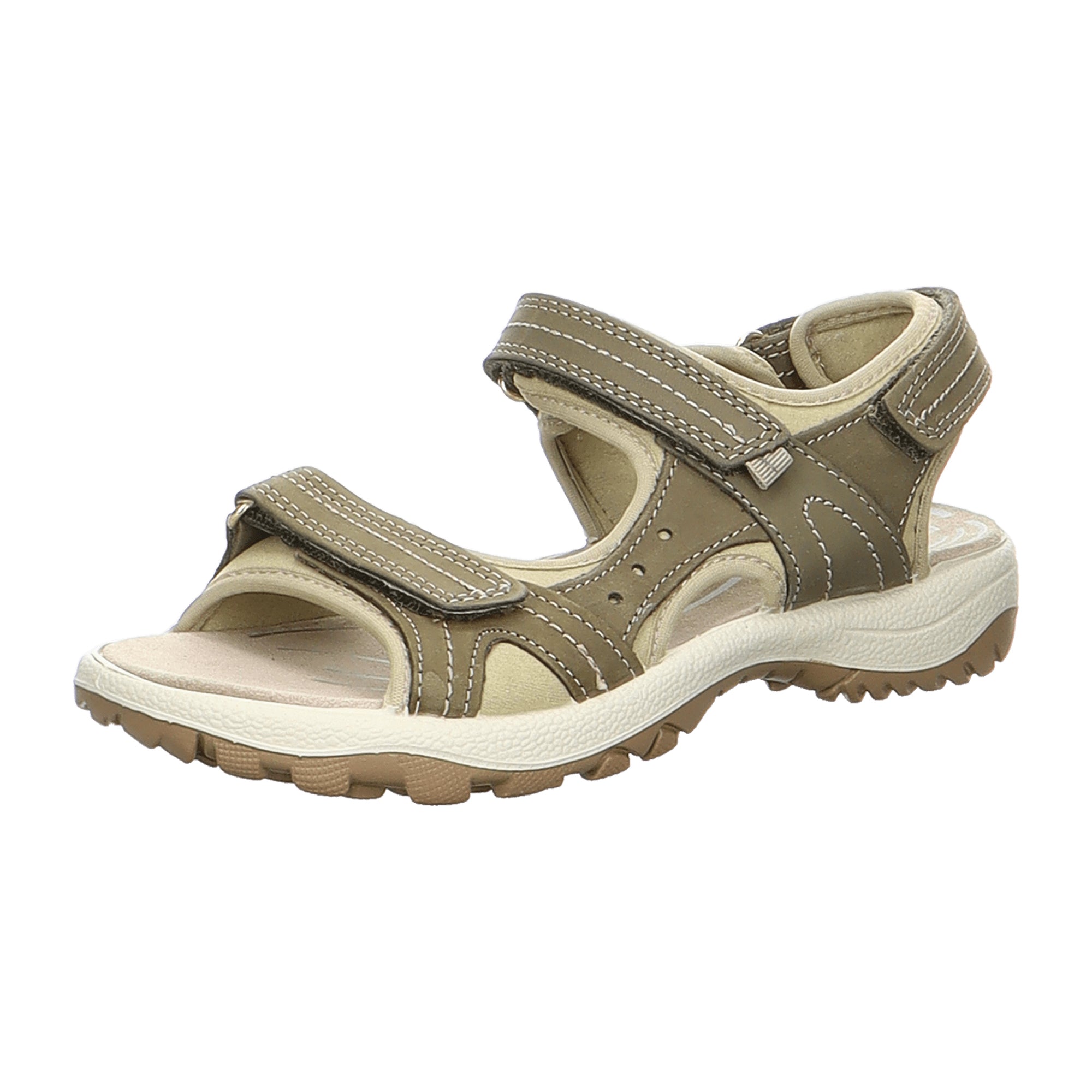 Rohde Comfortable Green Sandals for Women with Velcro Closure and Wedge Heel