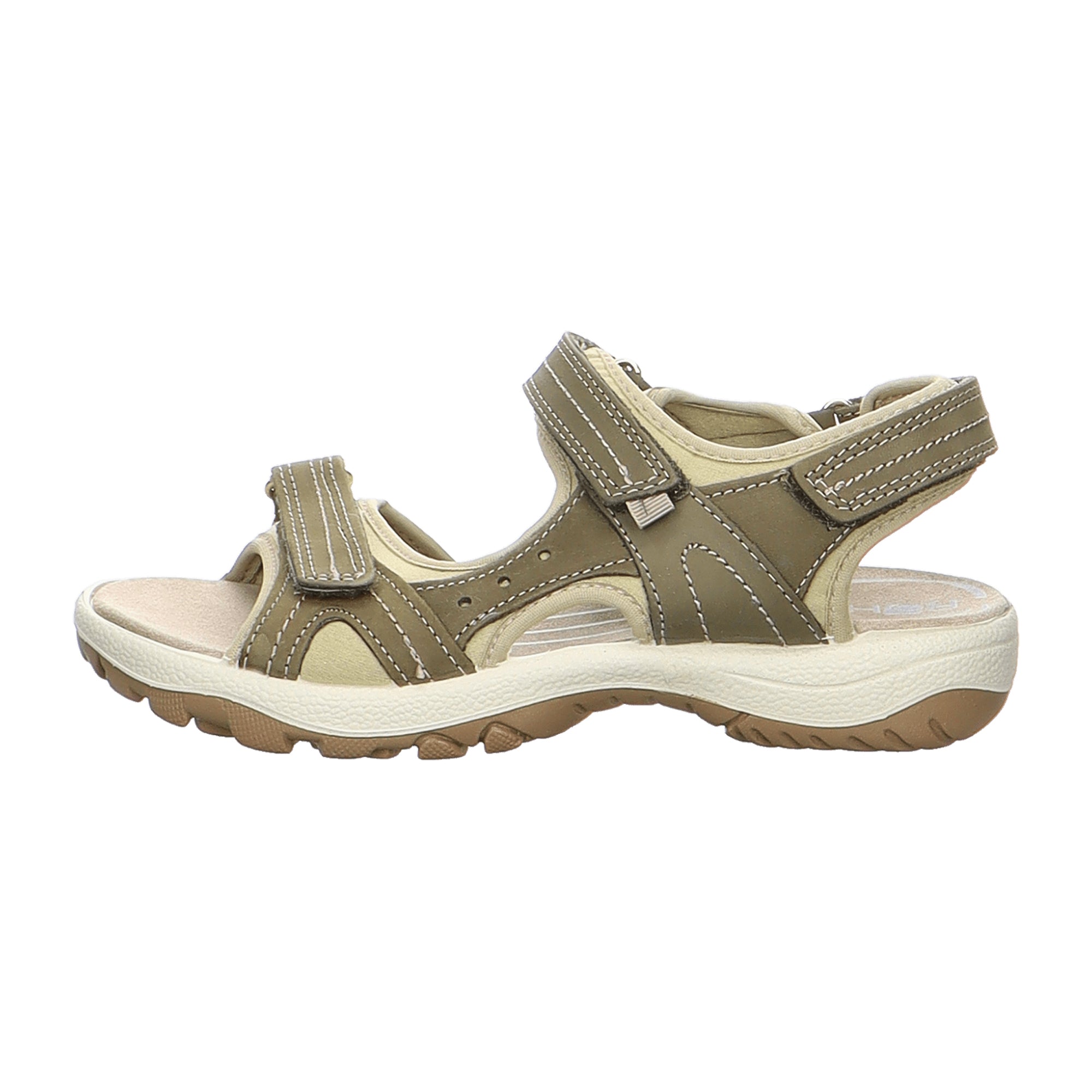 Rohde Comfortable Green Sandals for Women with Velcro Closure and Wedge Heel