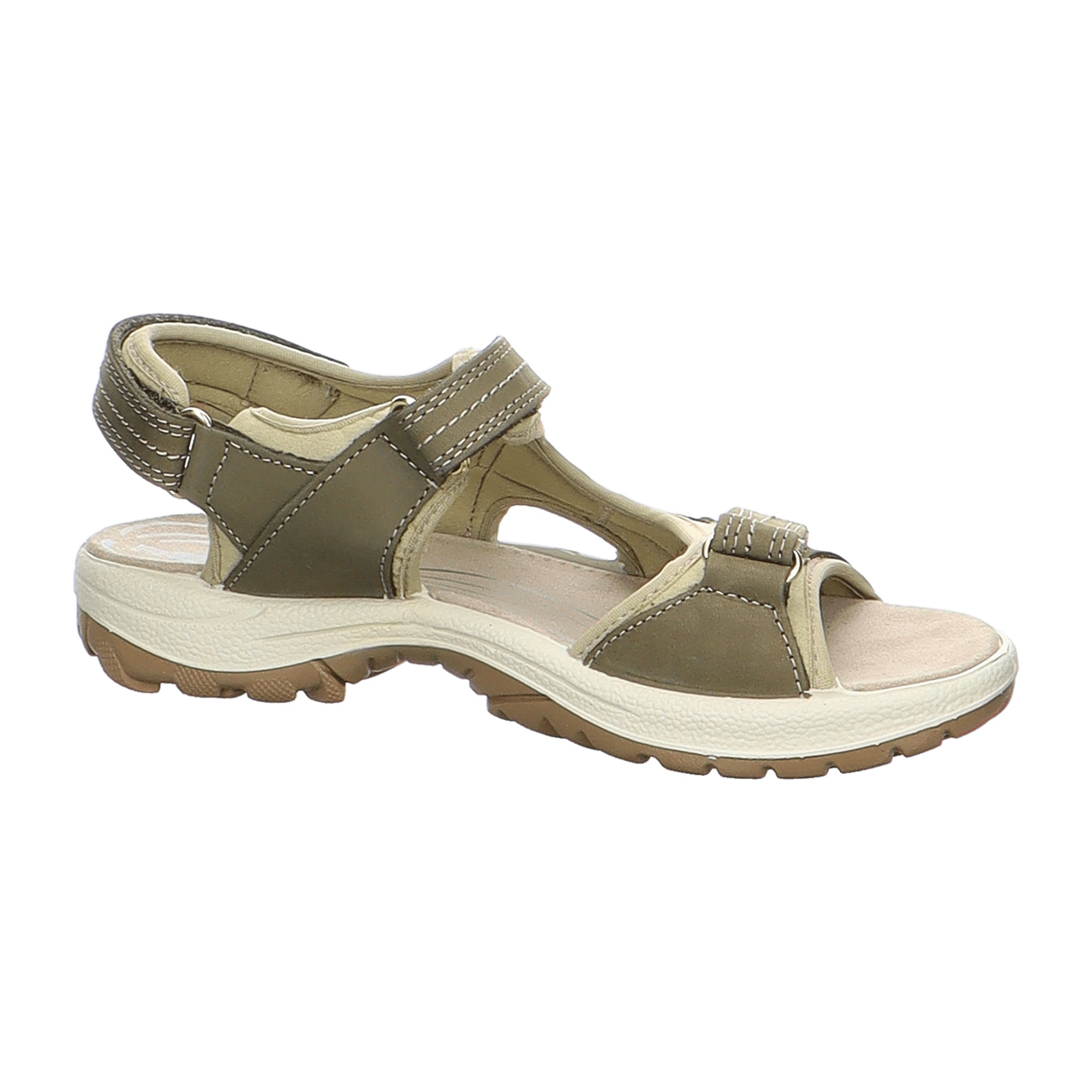 Rohde Comfortable Green Sandals for Women with Velcro Closure and Wedge Heel