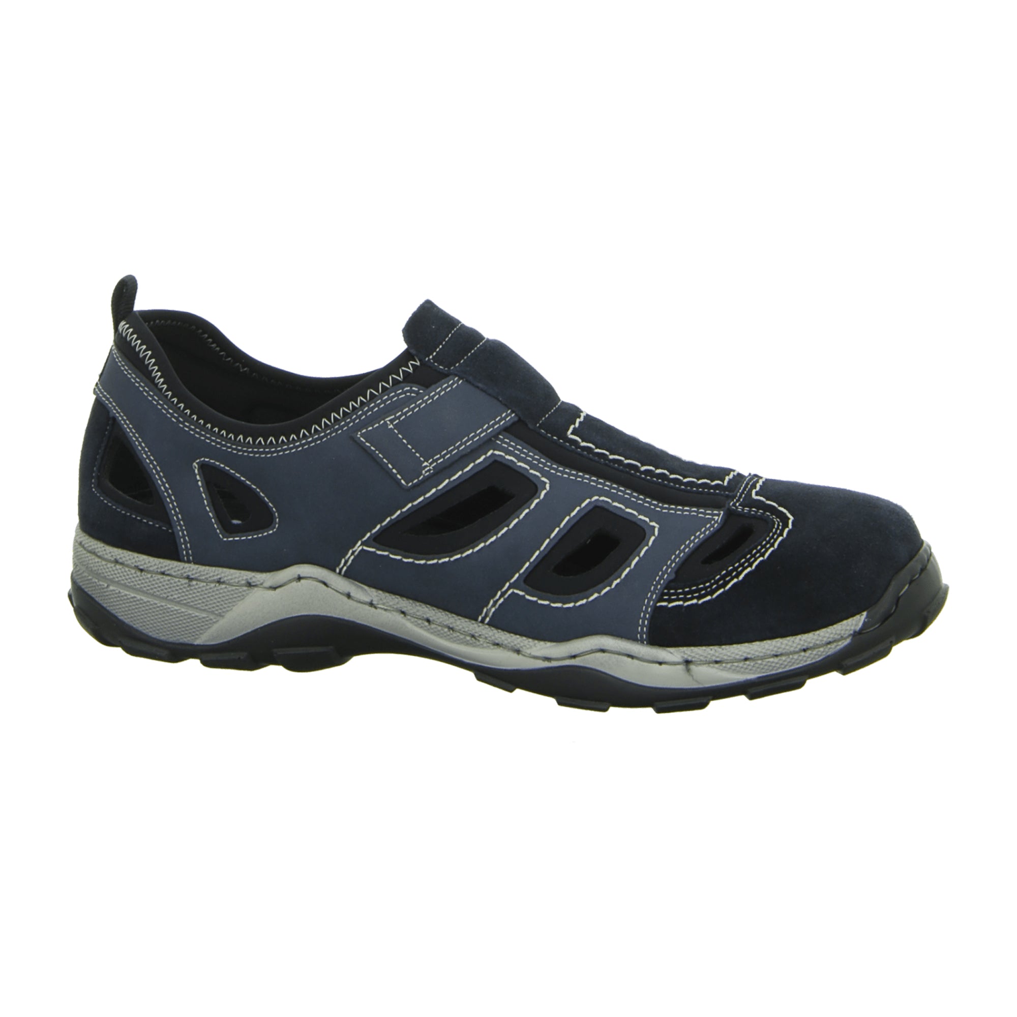 Rieker Blue Closed Heel Sandal with Velcro Comfortable Shock-Absorbing Sole
