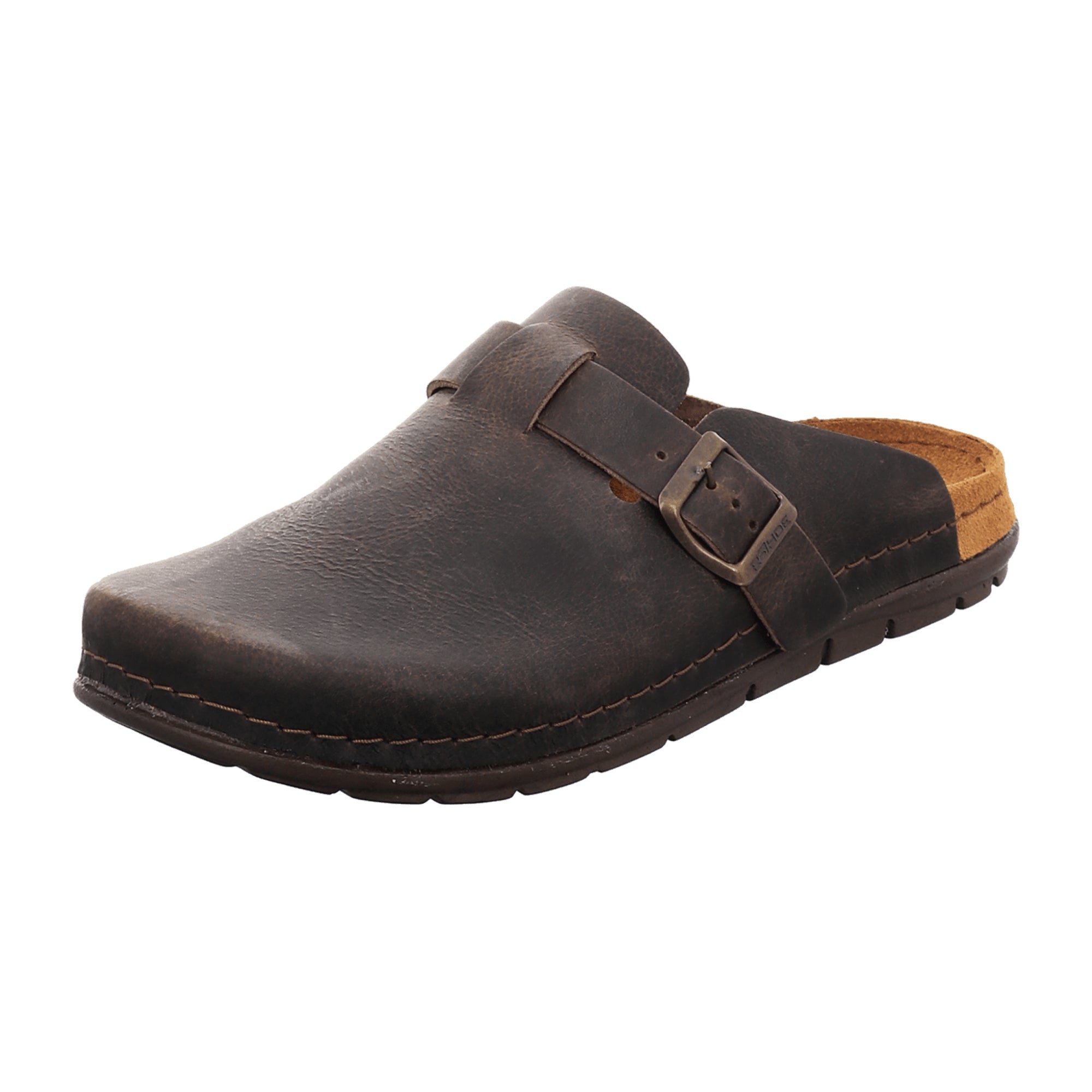 Rohde Brown Leather Men's Clogs Slip-On Round Toe Spring Summer Comfort Shoes