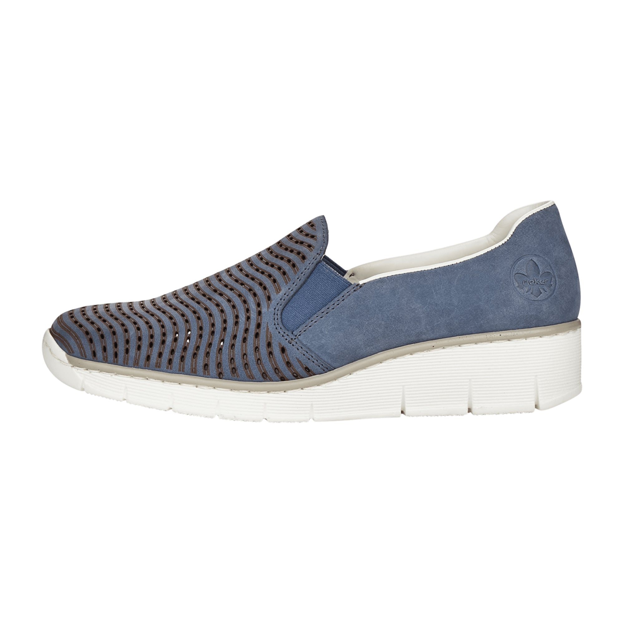 Rieker Comfortable Blue Slip-On Shoes for Women Model 5379214