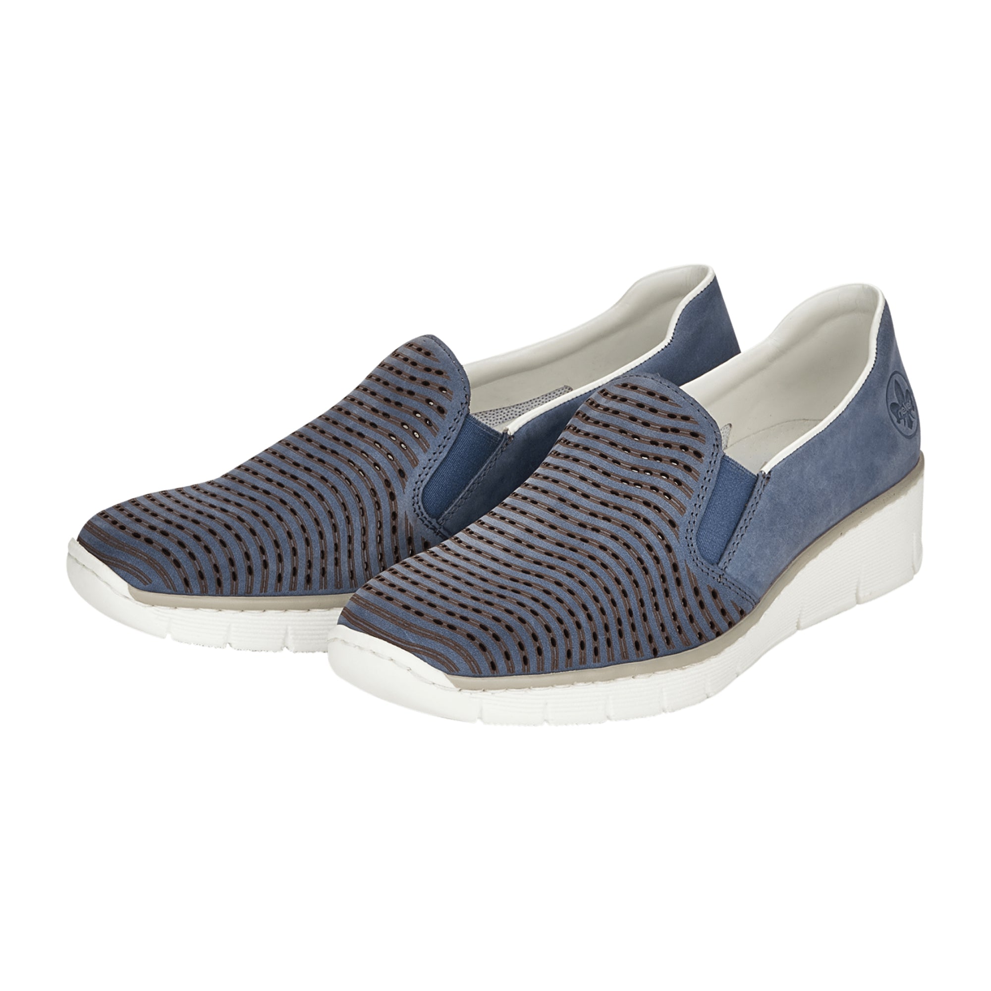 Rieker Comfortable Blue Slip-On Shoes for Women Model 5379214