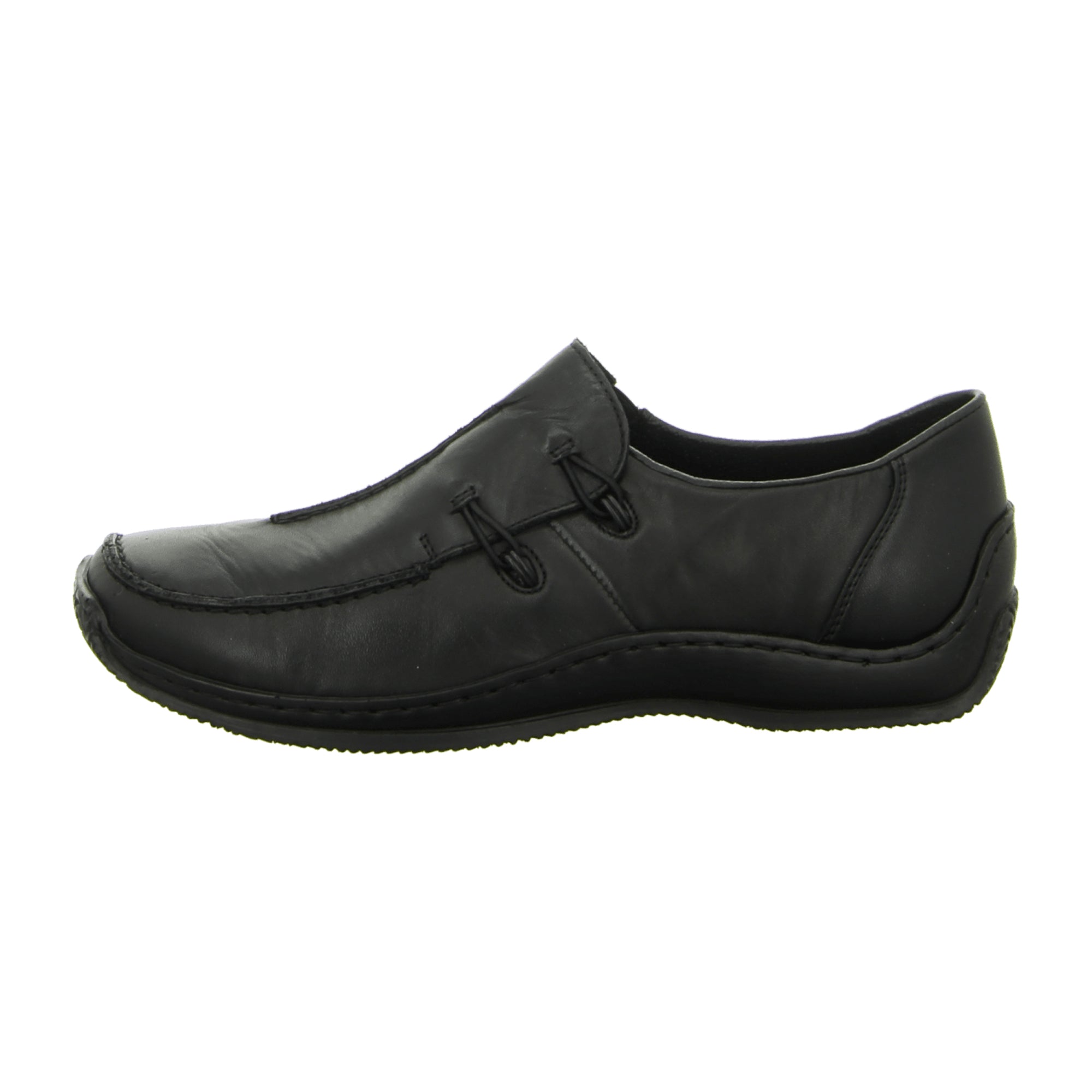 Rieker Women's Black Slip-On Shoes L1751-00 Comfortable Casual Leather Footwear