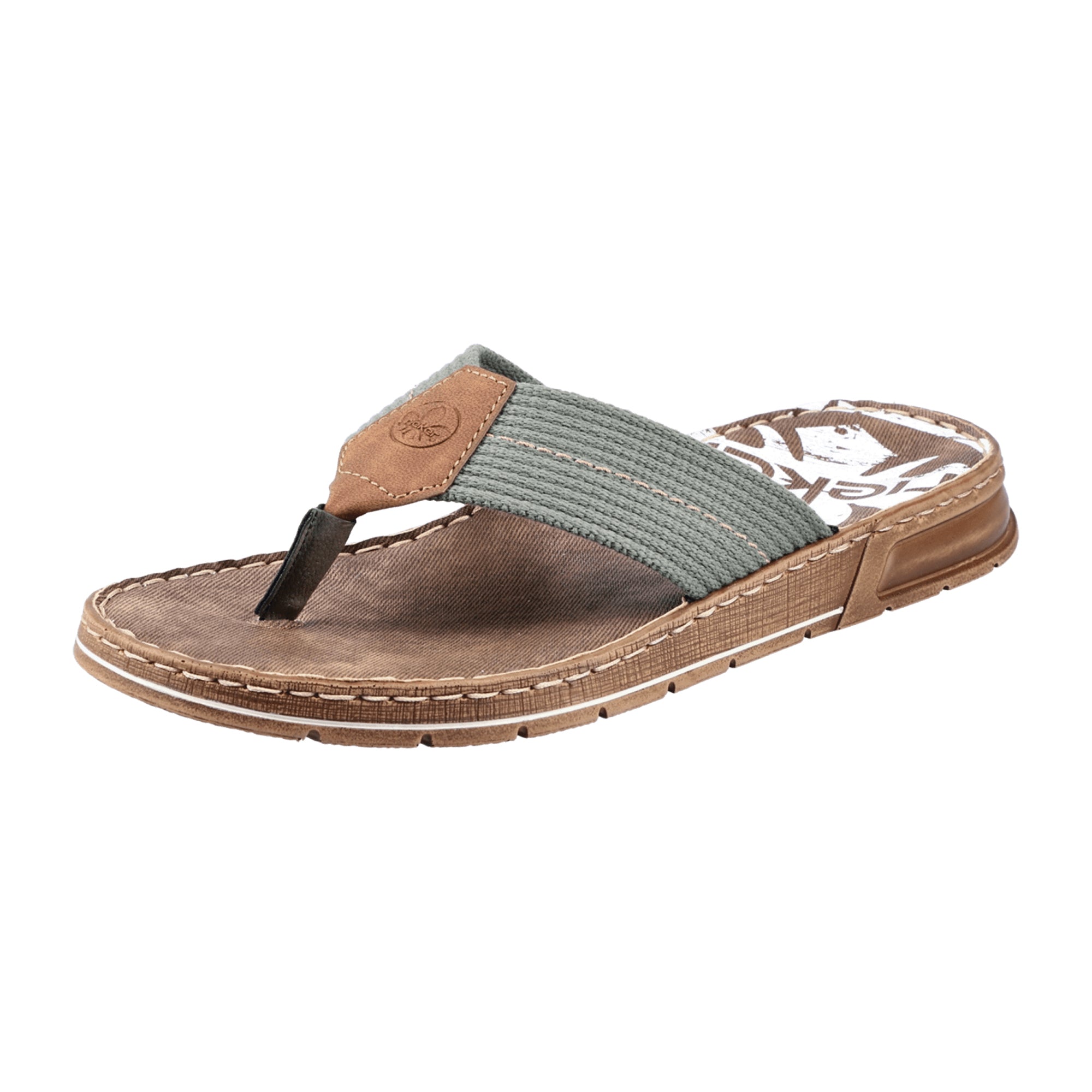 Rieker 21280 Green Slip-On Sandals Comfortable Shock-Absorbing Sole Casual Wear