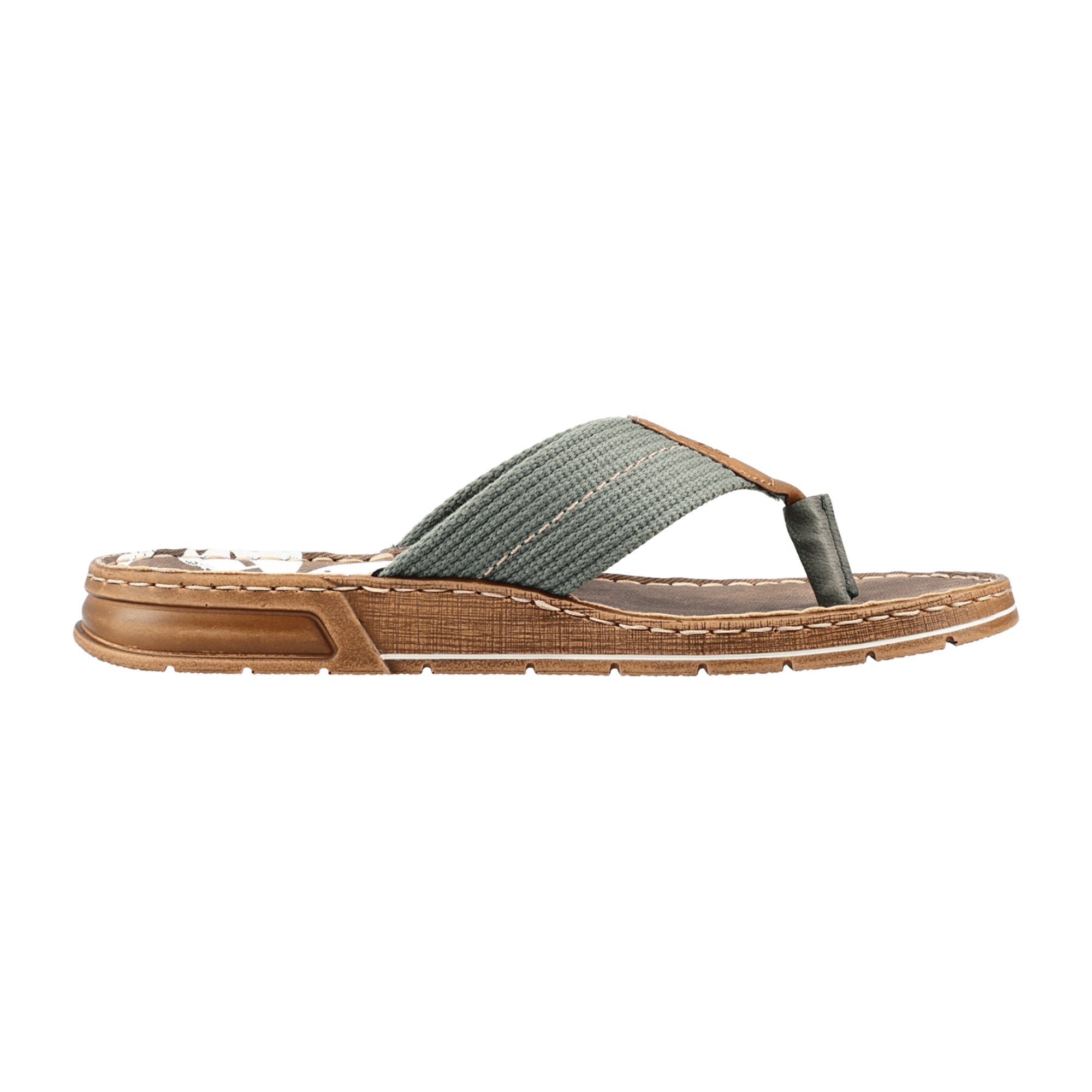 Rieker 21280 Green Slip-On Sandals Comfortable Shock-Absorbing Sole Casual Wear