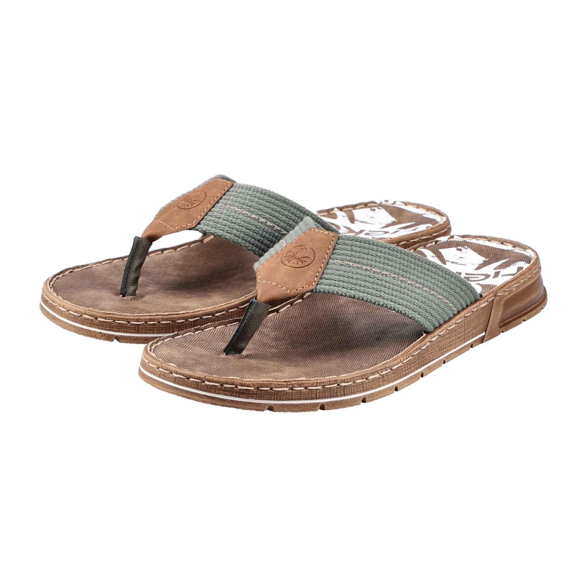 Rieker 21280 Green Slip-On Sandals Comfortable Shock-Absorbing Sole Casual Wear